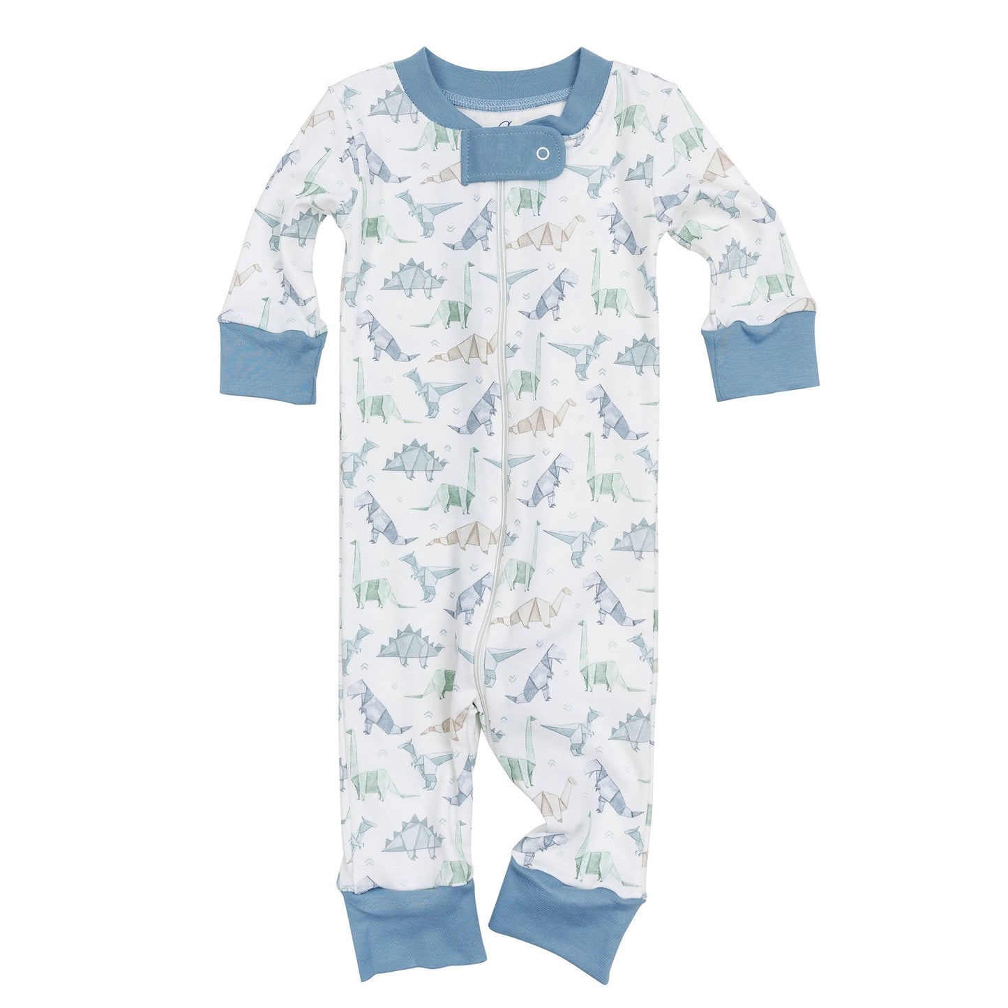 Origami Dinos Zip Pajamas - Blue - Magnolia BabyZipper Pajamas