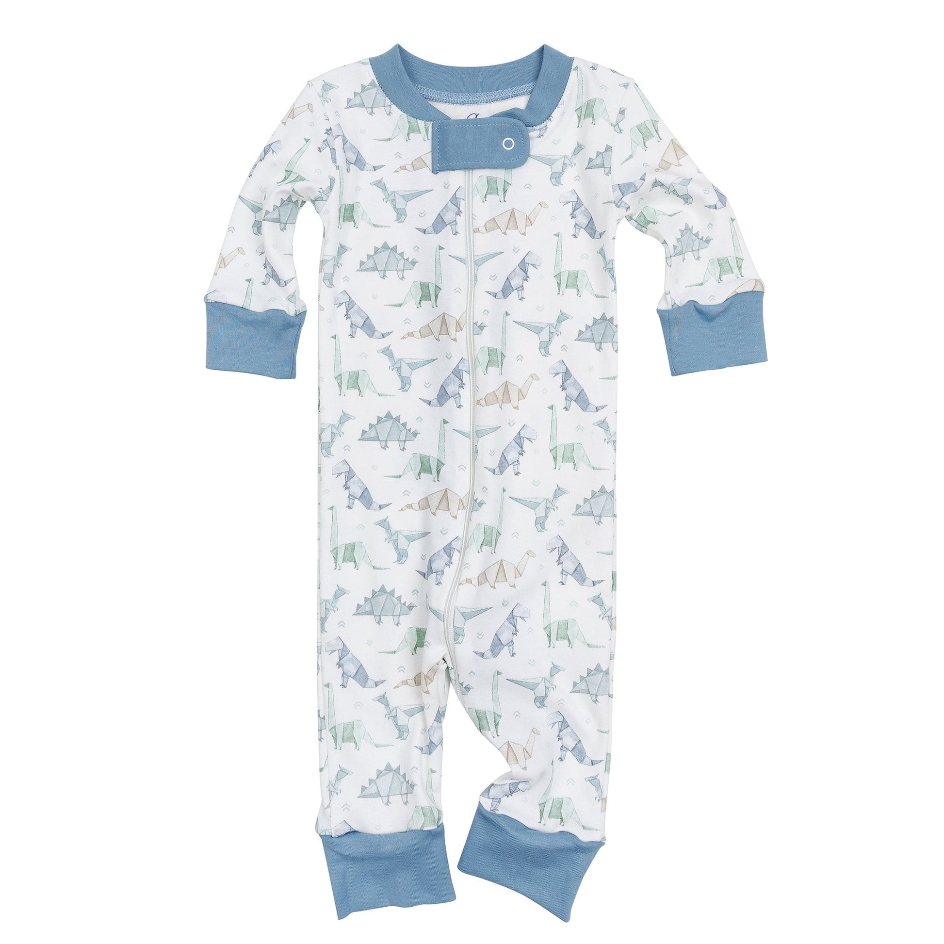 Origami Dinos Zip Pajamas - Blue - Magnolia BabyZipper Pajamas