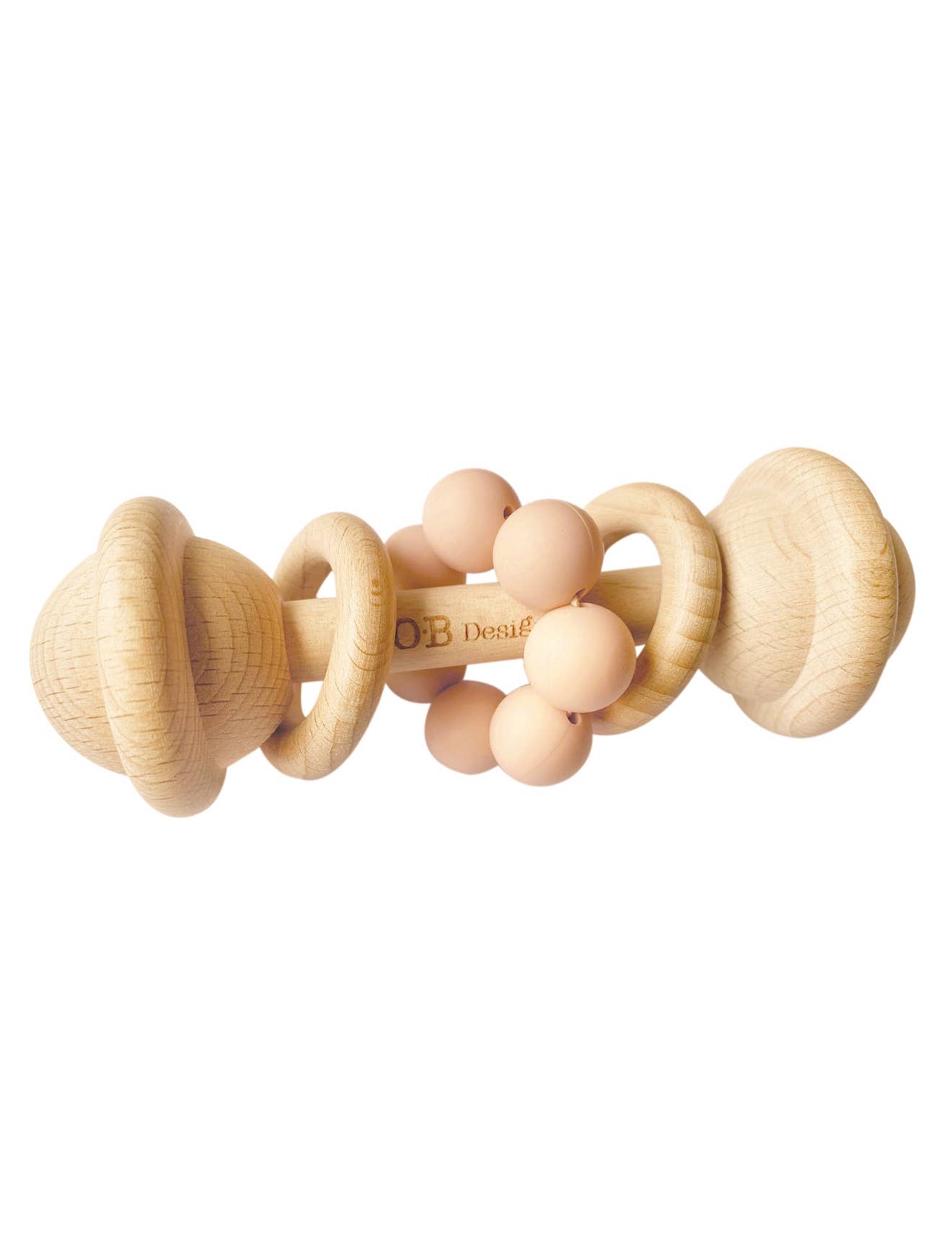 Peach Wooden Rattle Toy - Magnolia BabyRattle