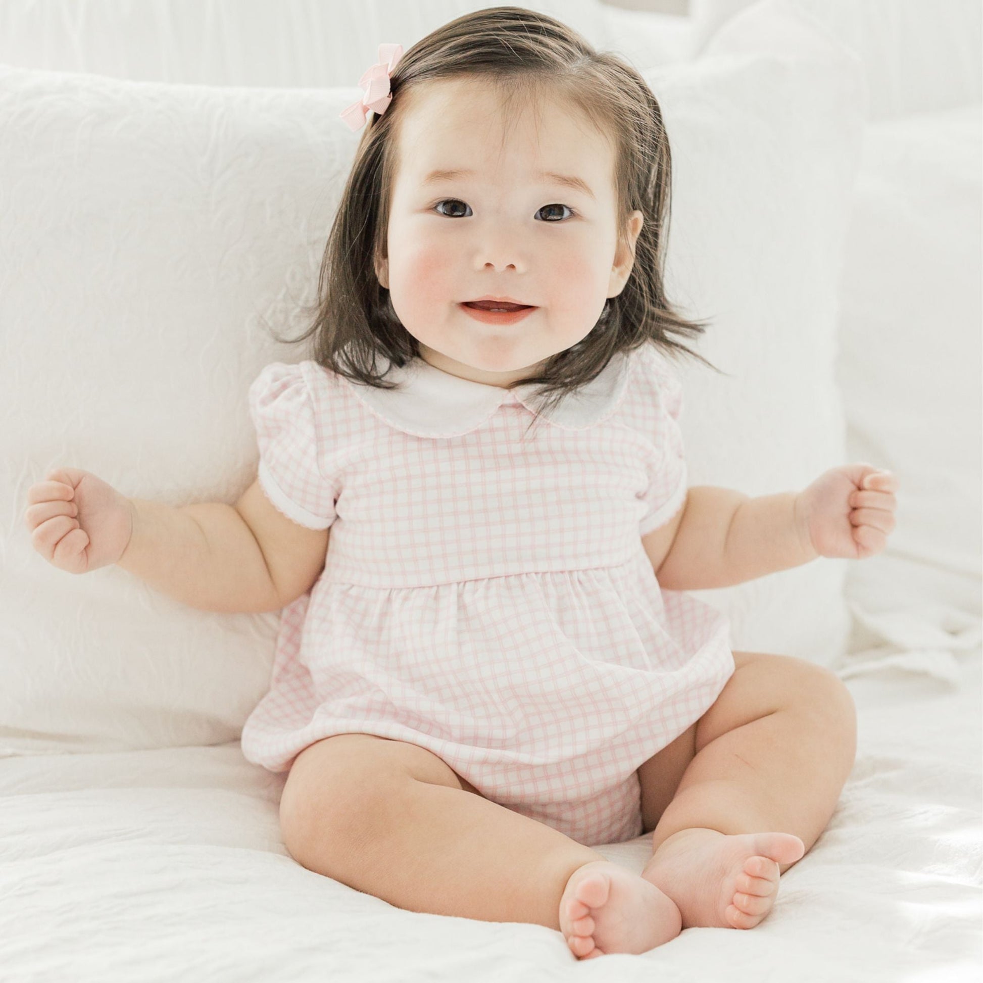 Peek - A - Boo Wishes Collared Bubble - Pink - Magnolia BabyBubble