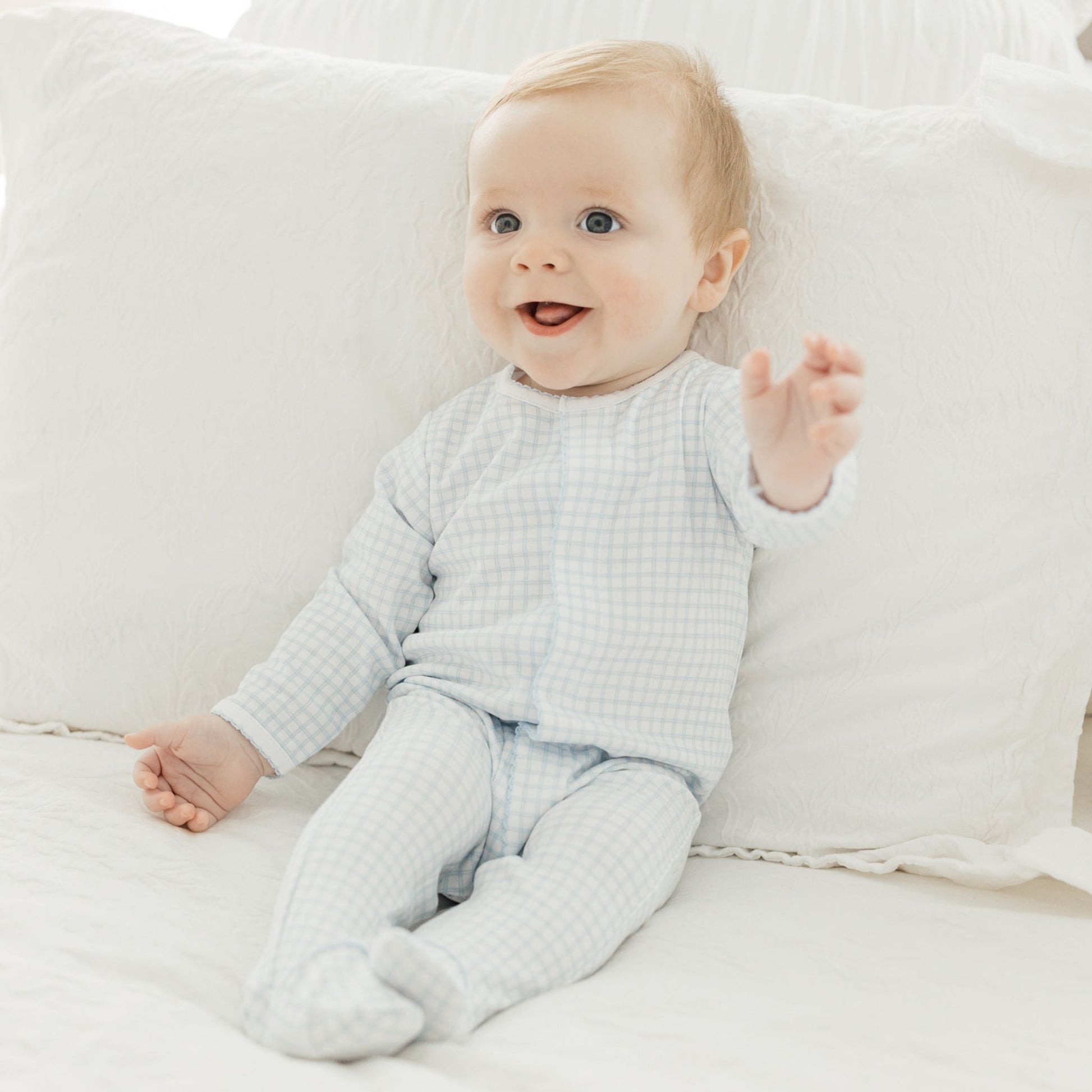 Peek - A - Boo Wishes Footie – Light Blue - Magnolia BabyFootie