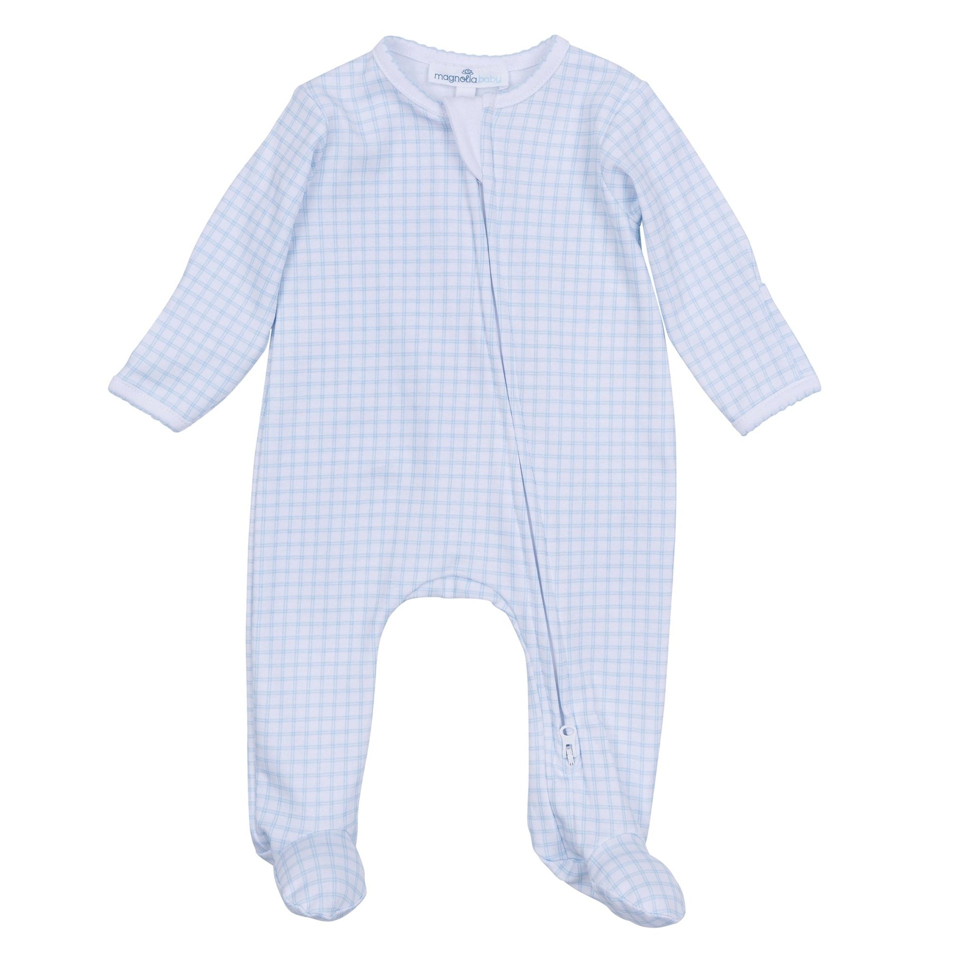 Peek-A-Boo Wishes Zip Footie - Light Blue - Magnolia Baby Boy