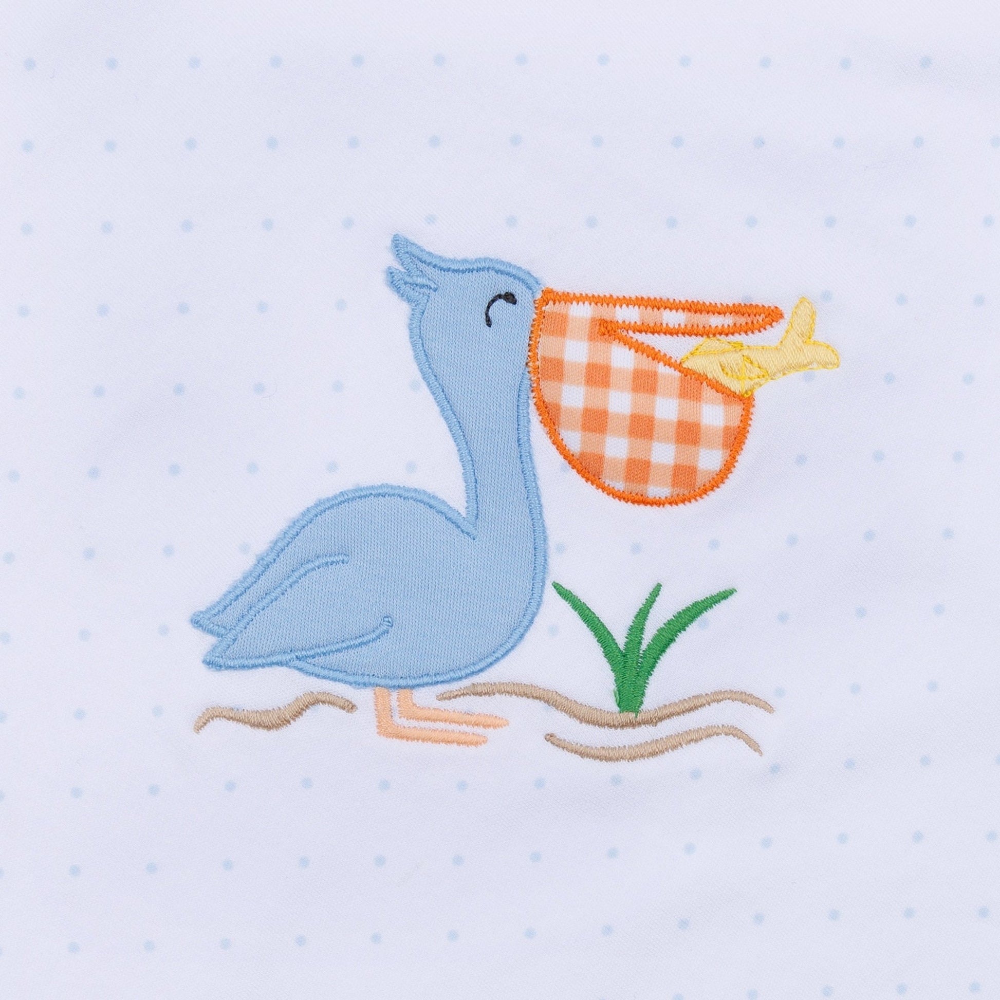 Pelican Bay Applique Zip Footie - Magnolia BabyFootie