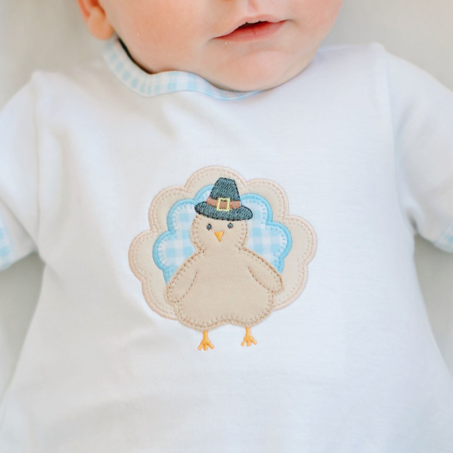 Pilgrim Pals Applique Diaper Cover Set - Light Blue - Magnolia BabyDiaper Cover