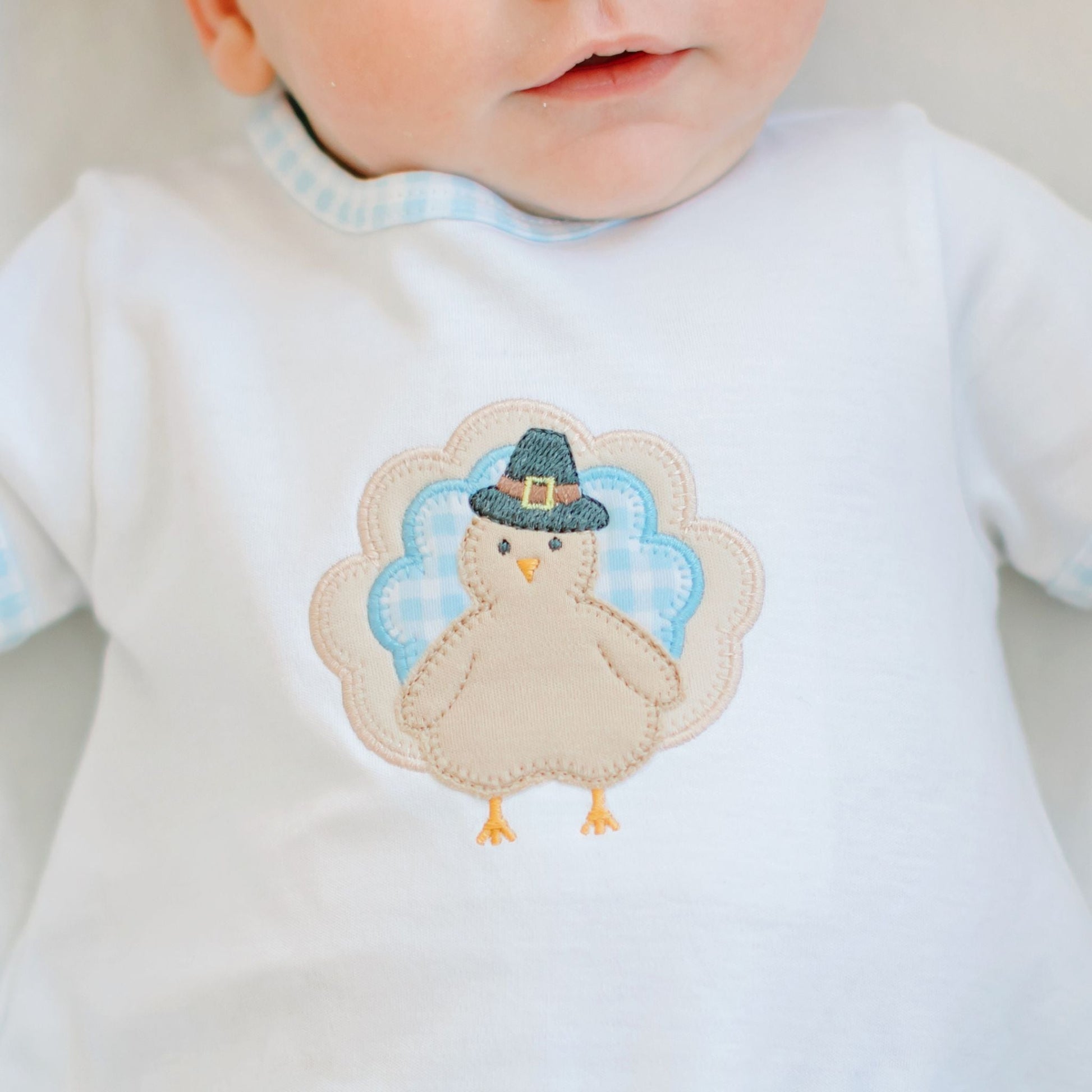 Pilgrim Pals Applique Diaper Cover Set - Light Blue - Magnolia BabyDiaper Cover