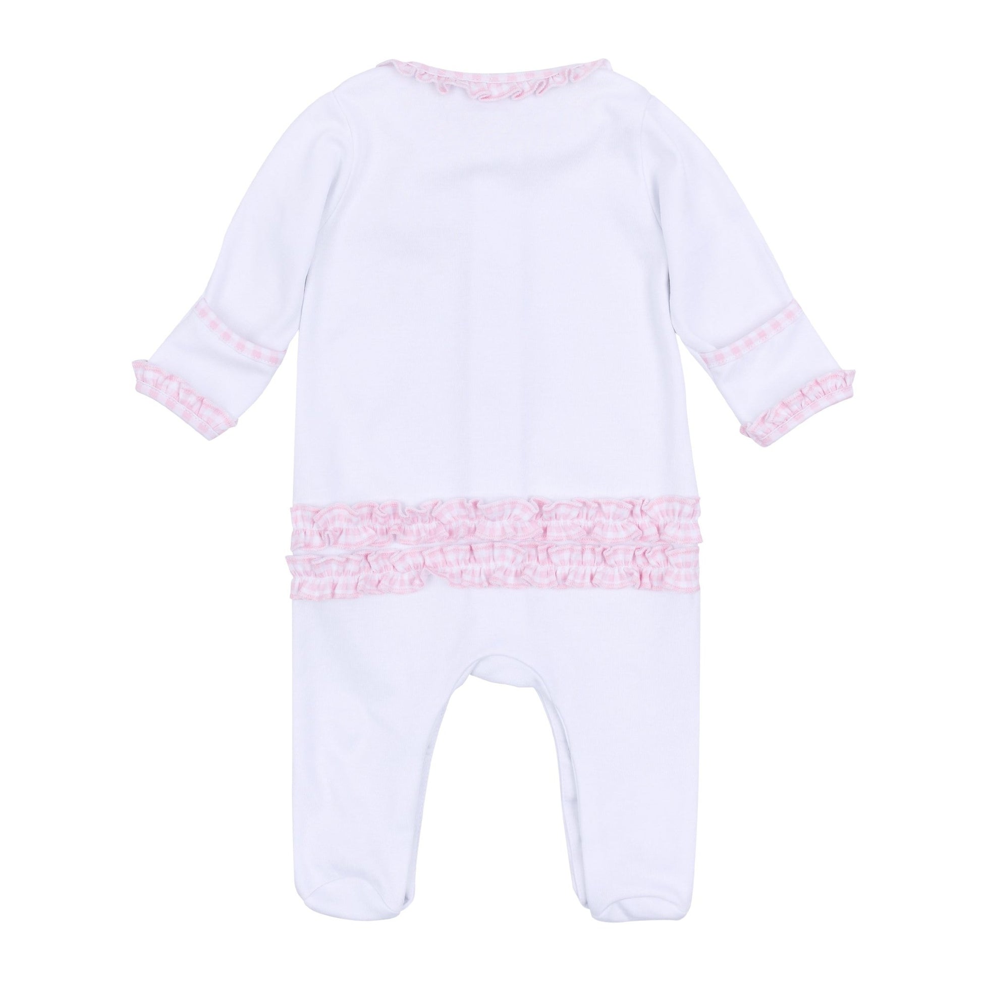 Pilgrim Pals Applique Ruffle Footie - Pink - Magnolia BabyFootie