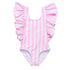 Pink Stripe Frill Swimsuit - Magnolia BabySwimwear
