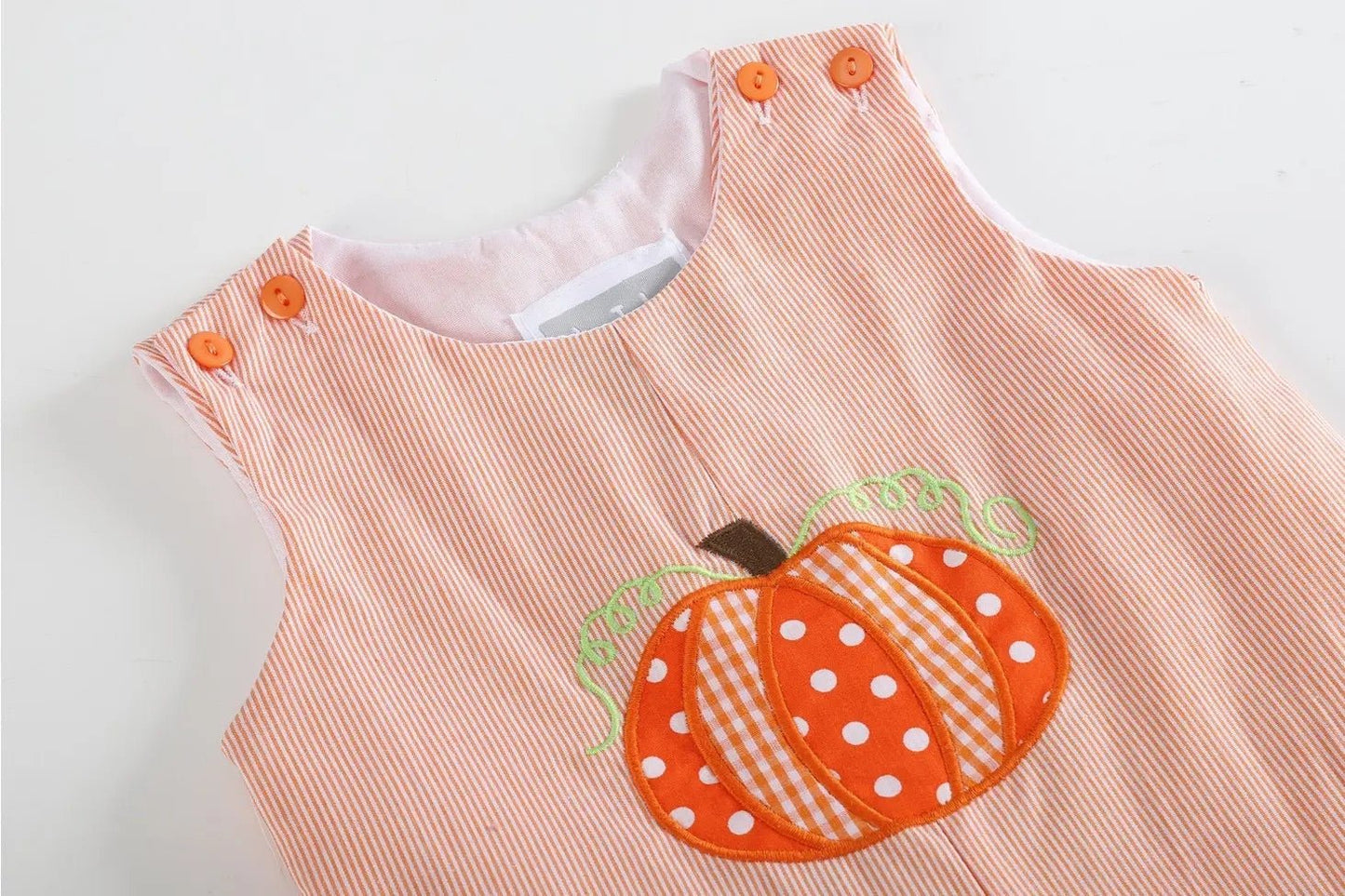 Pinstripe Pumpkin Overalls - Magnolia BabyOveralls