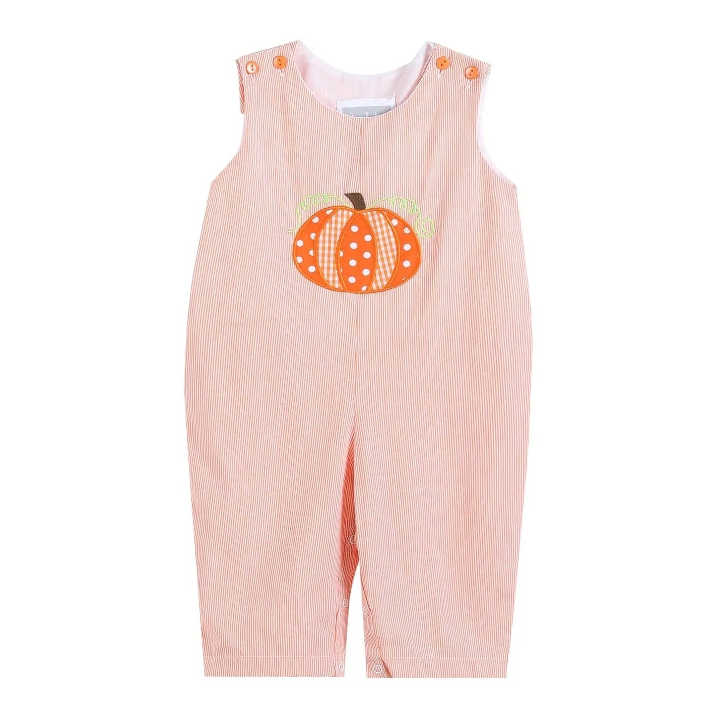 Pinstripe Pumpkin Overalls - Magnolia BabyOveralls
