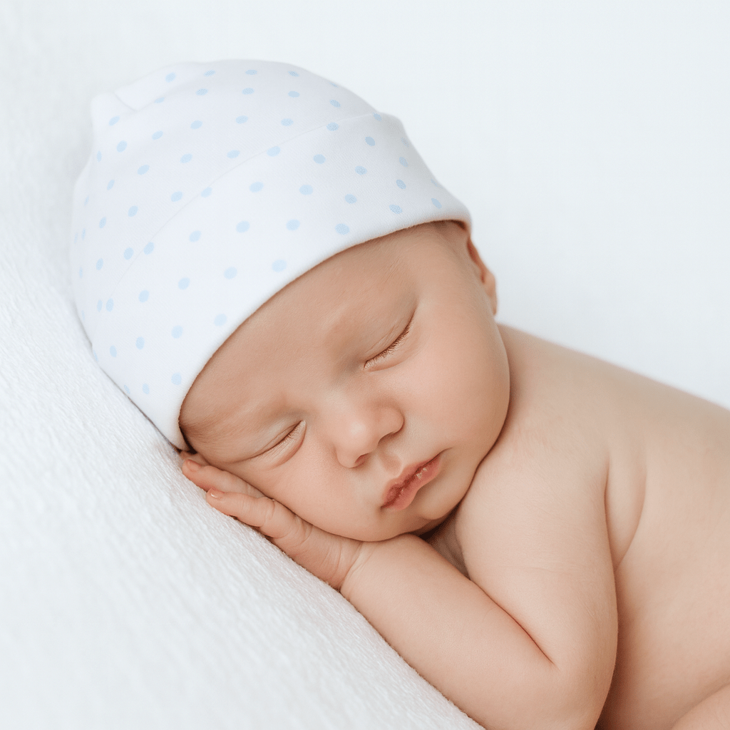 Polka Dot Hat in Light Blue - Magnolia BabyHat