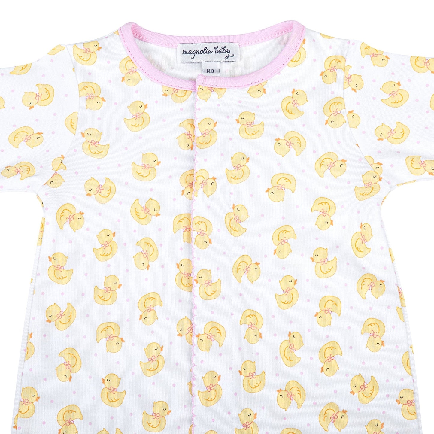 Precious Ducklings Print Footie - Pink - Magnolia BabyFootie