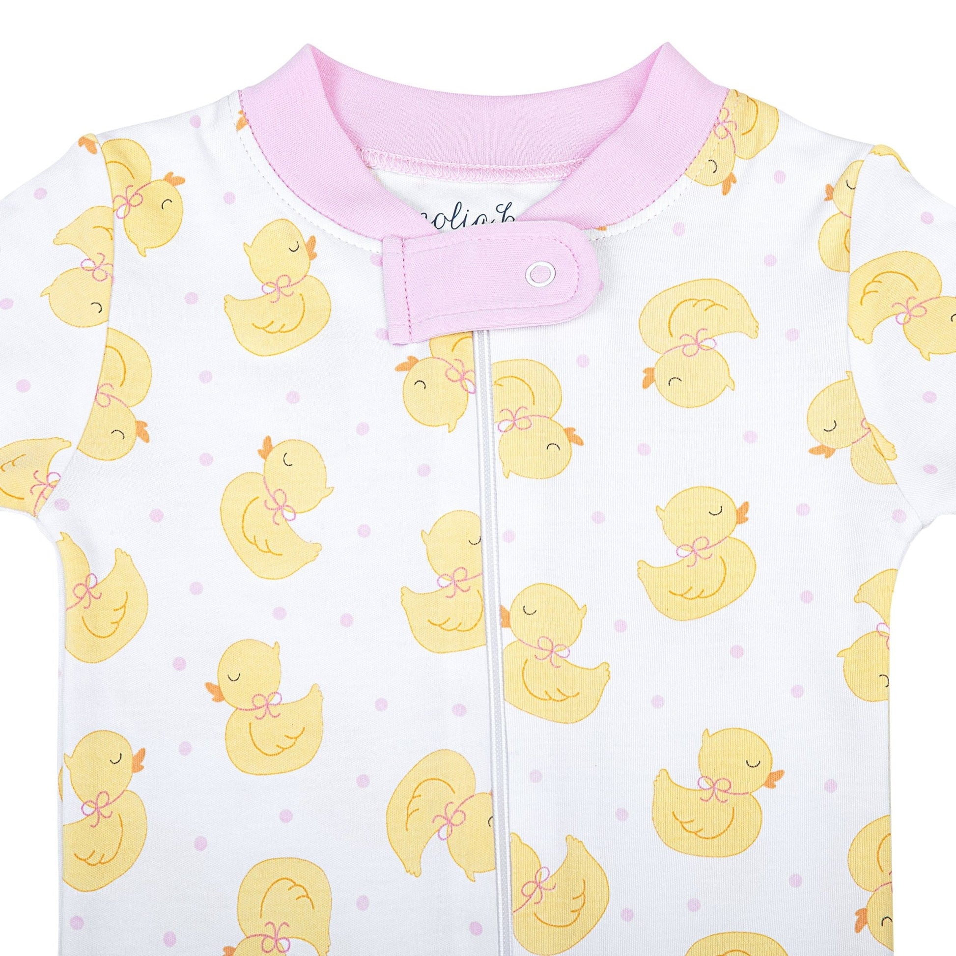 Precious Ducklings Zip Pajamas - Pink - Magnolia BabyZipper Pajamas