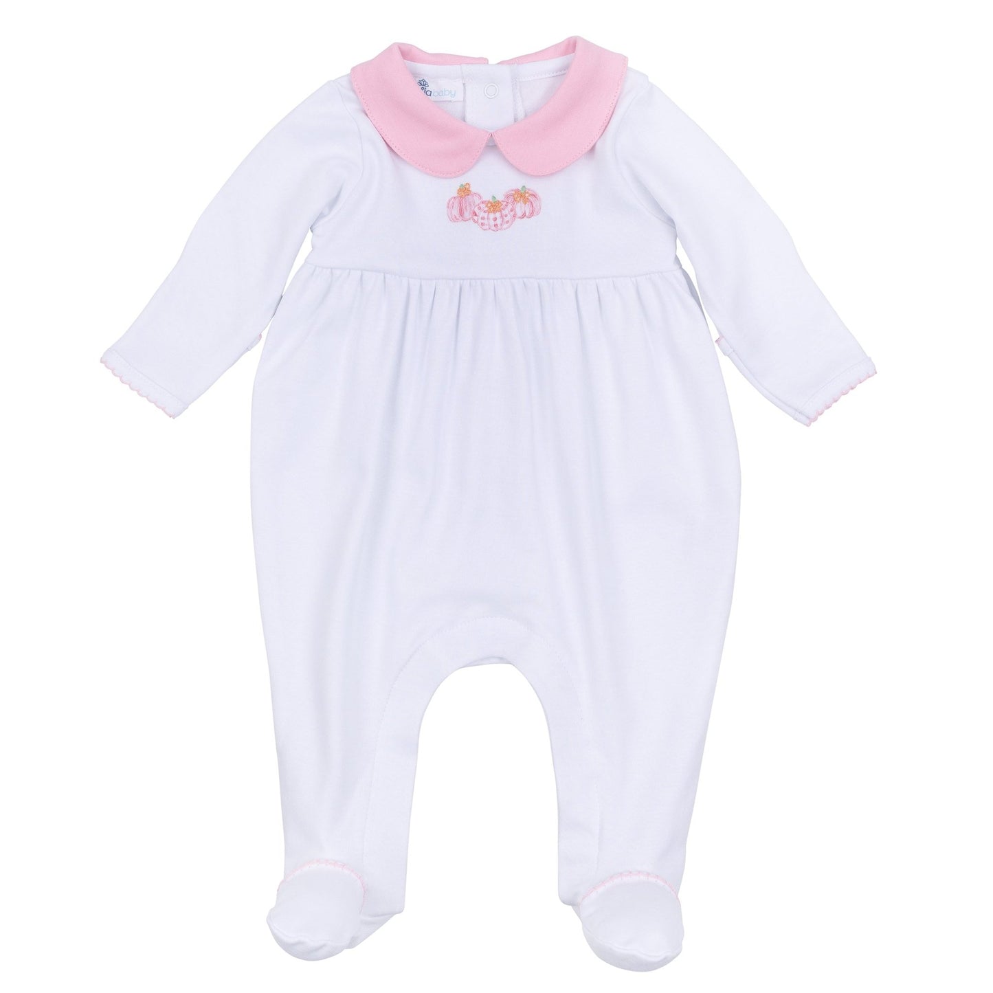 Precious Pumpkins Collared Footie - Pink - Magnolia BabyFootie