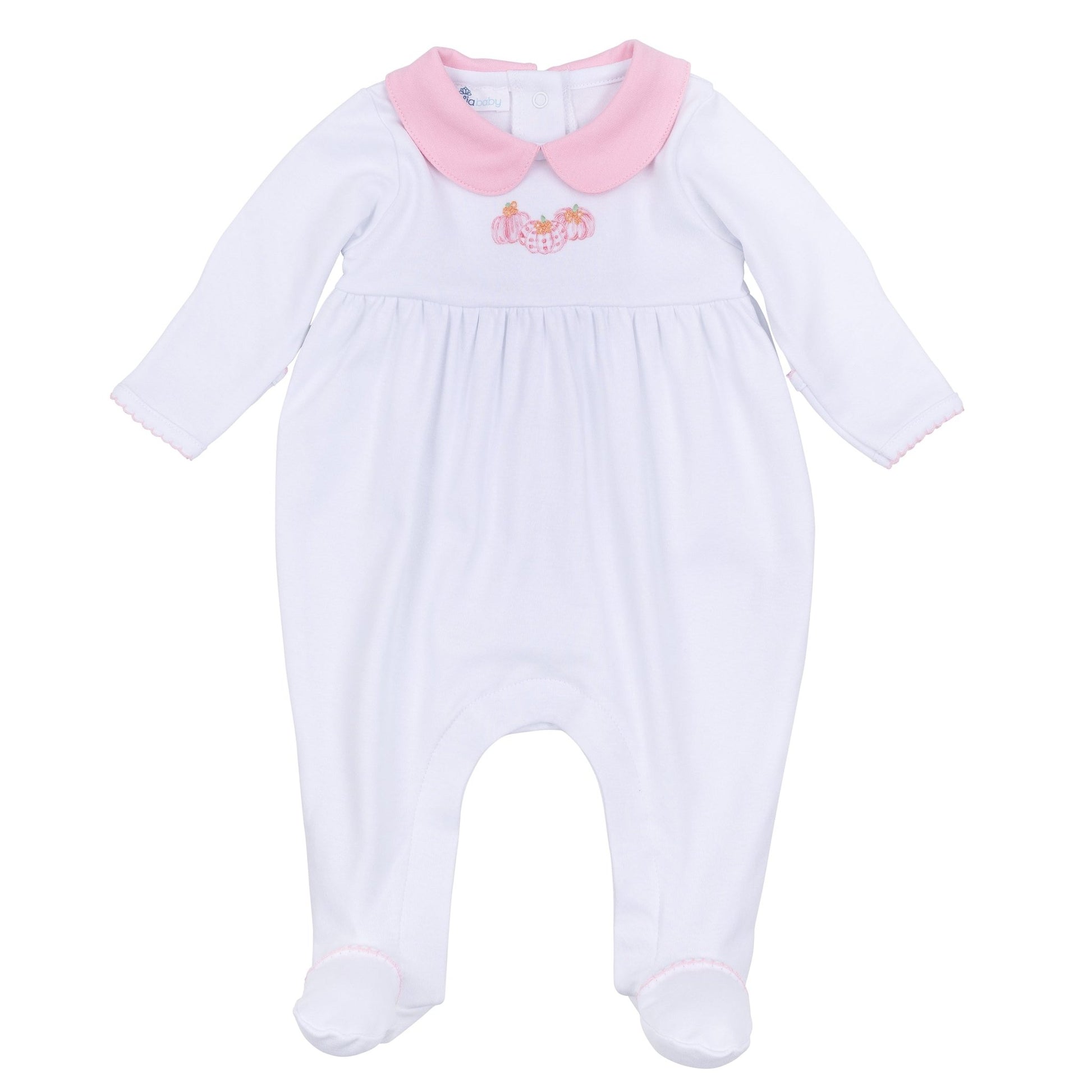 Precious Pumpkins Collared Footie - Pink - Magnolia BabyFootie
