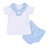 Precious Pumpkins Collared Short Sleeve Diaper Cover Set - Light Blue - Magnolia BabyDiaper Cover
