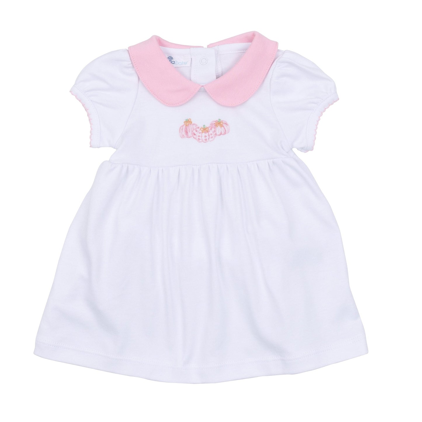Precious Pumpkins Collared Short Sleeve Dress - Pink - Magnolia BabyDress