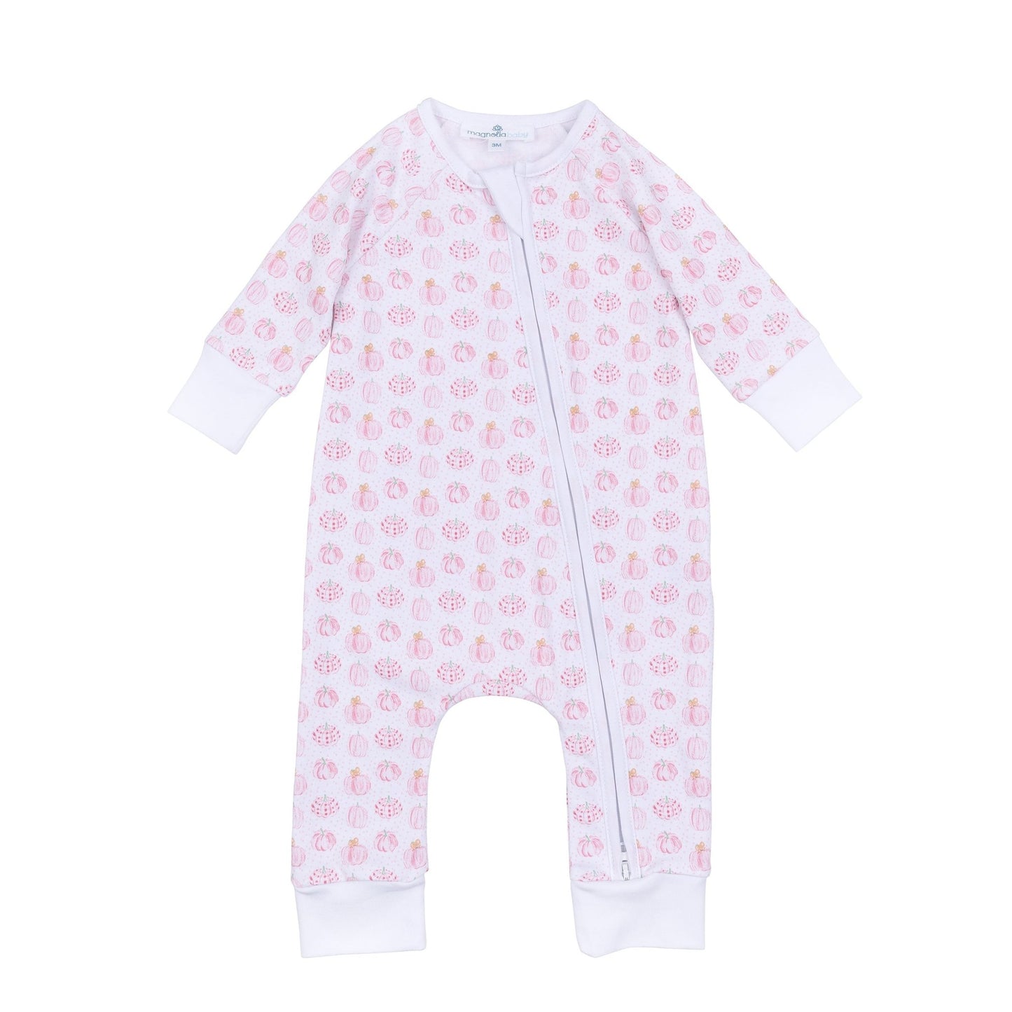 Precious Pumpkins Print Zip Playsuit - Pink - Magnolia BabyPlaysuit
