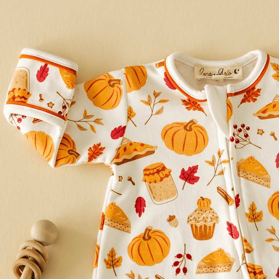 Pumpkin Spice Zip Footie - Magnolia BabyFootie
