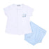 Putting Around Blue Embroidered Diaper Cover Set - Magnolia BabyDiaper Cover