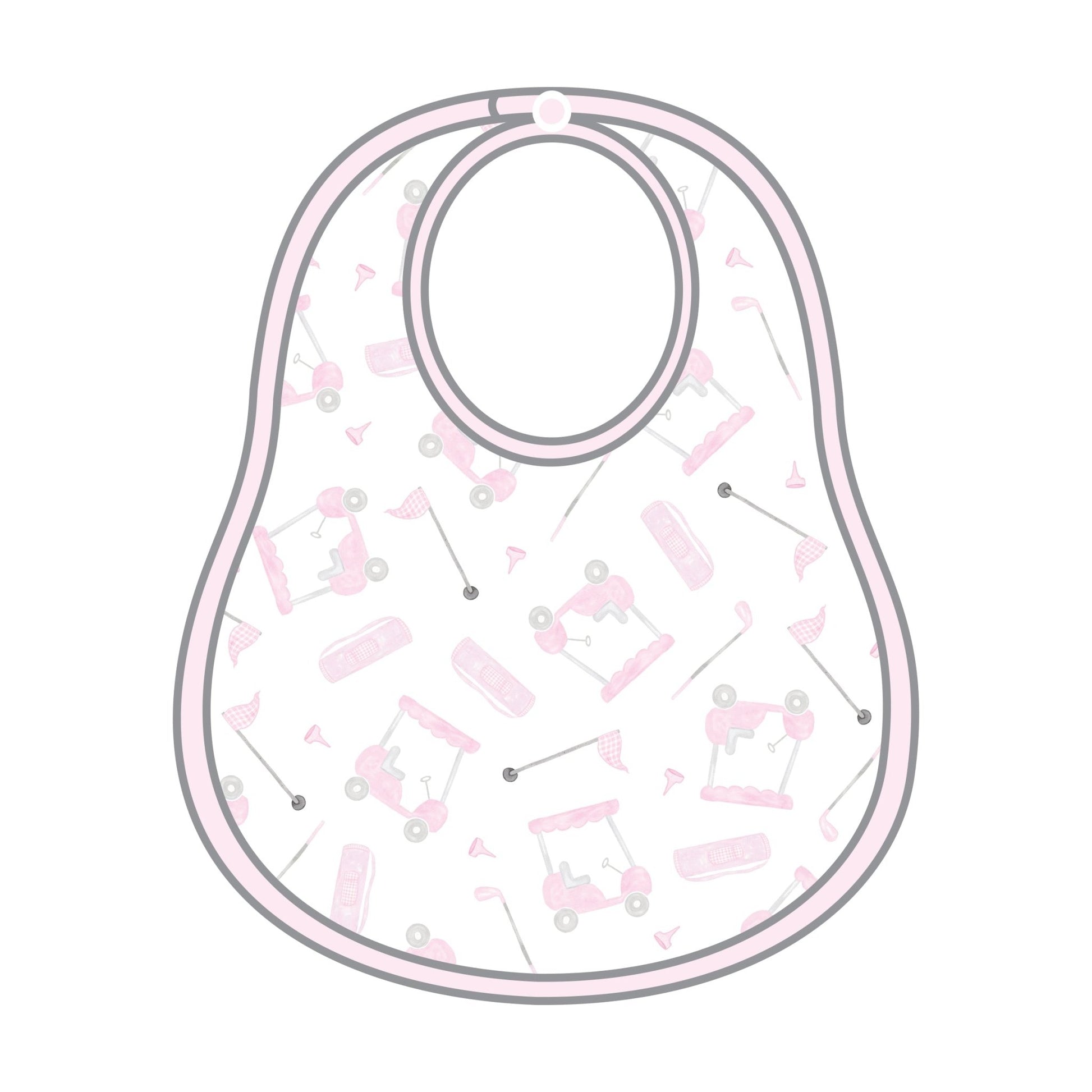 Putting Around Print Bib - Pink - Magnolia BabyBib