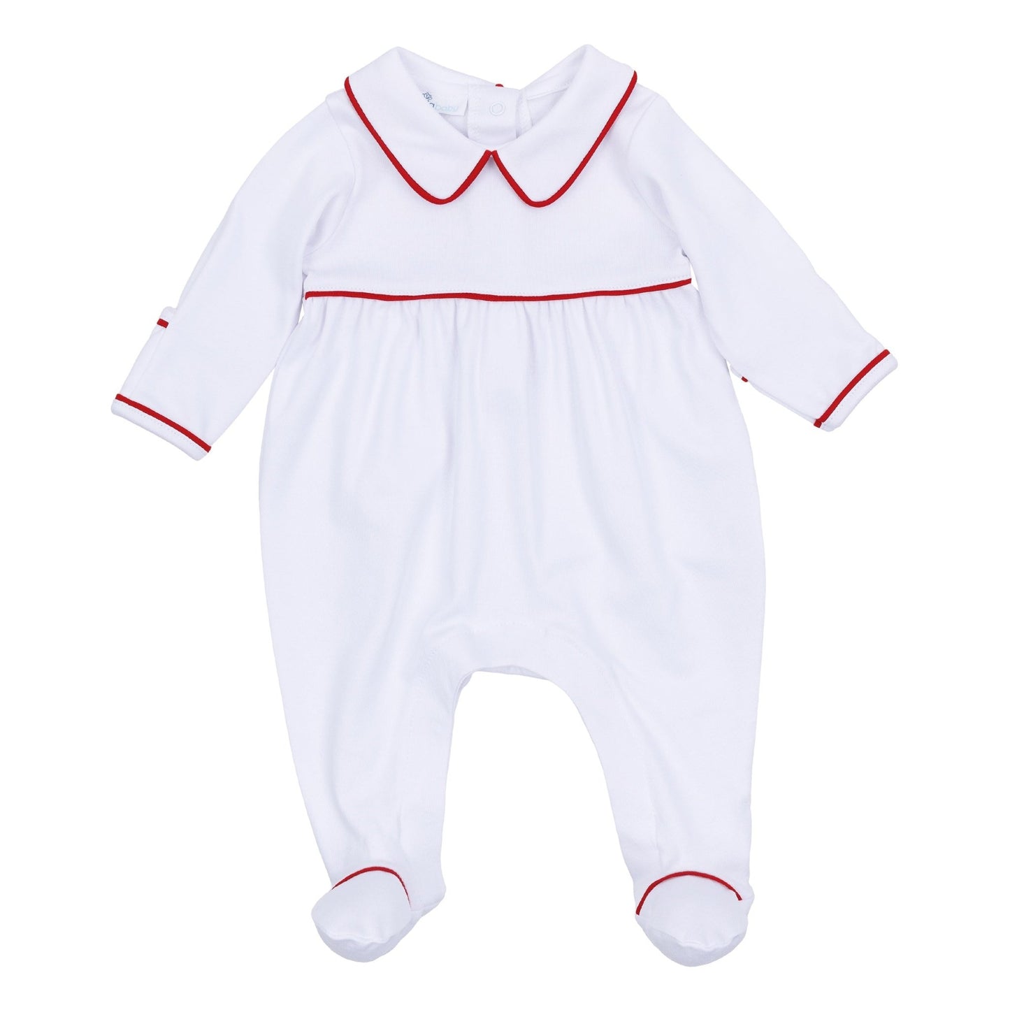 Red and White Essentials Collared Footie - Magnolia BabyFootie