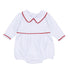 Red and White Essentials Collared Long Sleeve Bubble - Magnolia BabyBubble