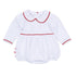 Red and White Essentials Collared Ruffle Long Sleeve Bubble - Magnolia BabyBubble