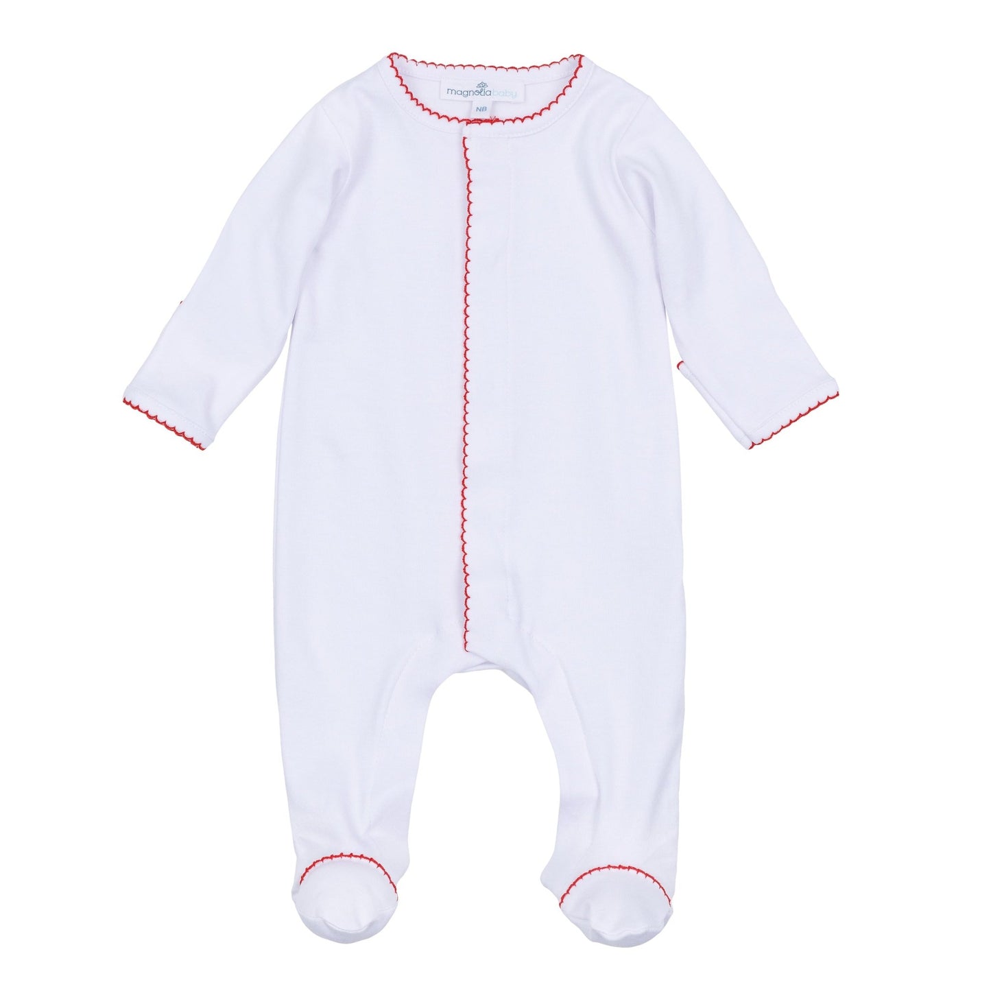 Red and White Essentials Footie - Magnolia BabyFootie