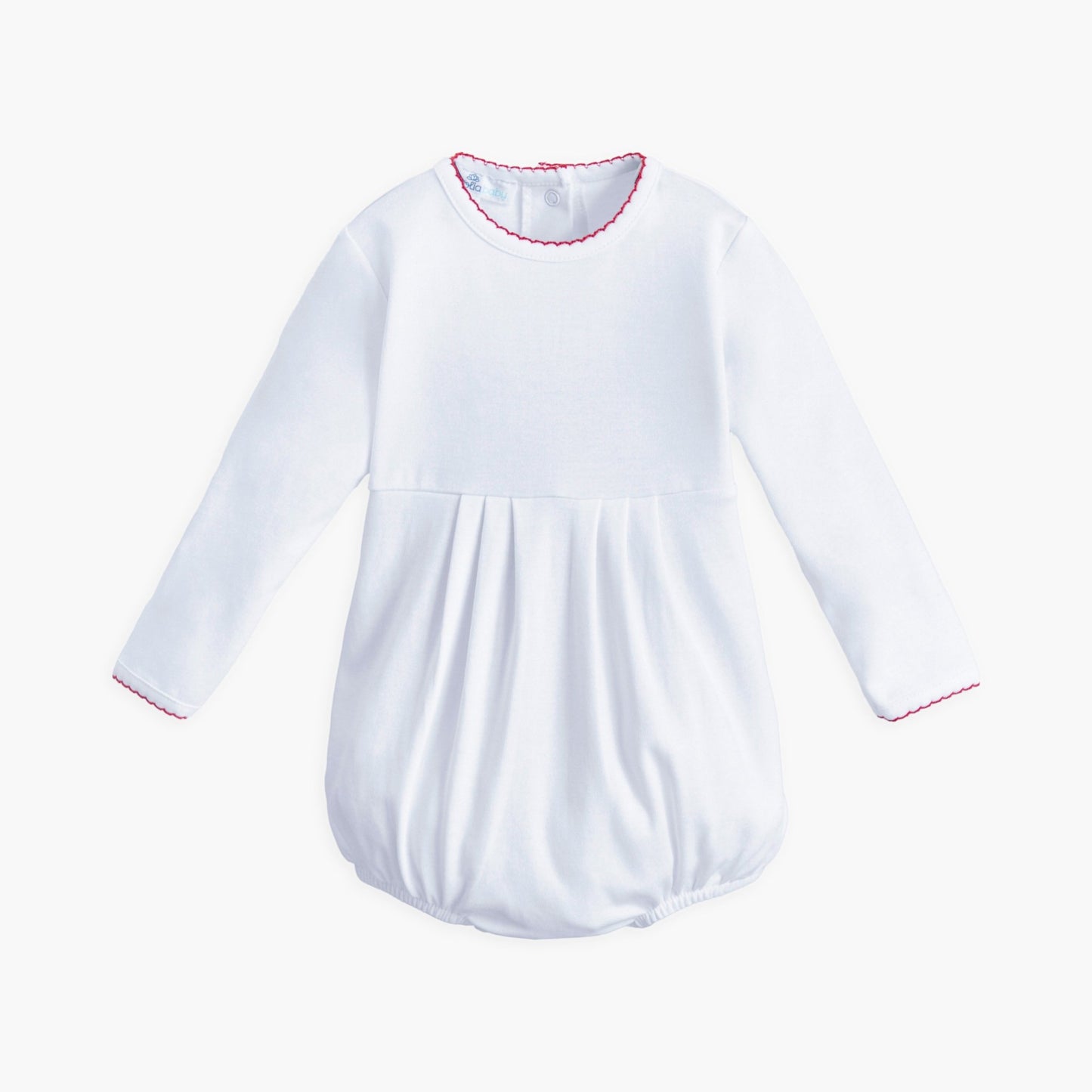 Red and White Essentials Long Sleeve Bubble - Magnolia BabyBubble
