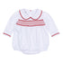 Red and White Essentials Smocked Long Sleeve Girl Bubble - Magnolia BabyBubble