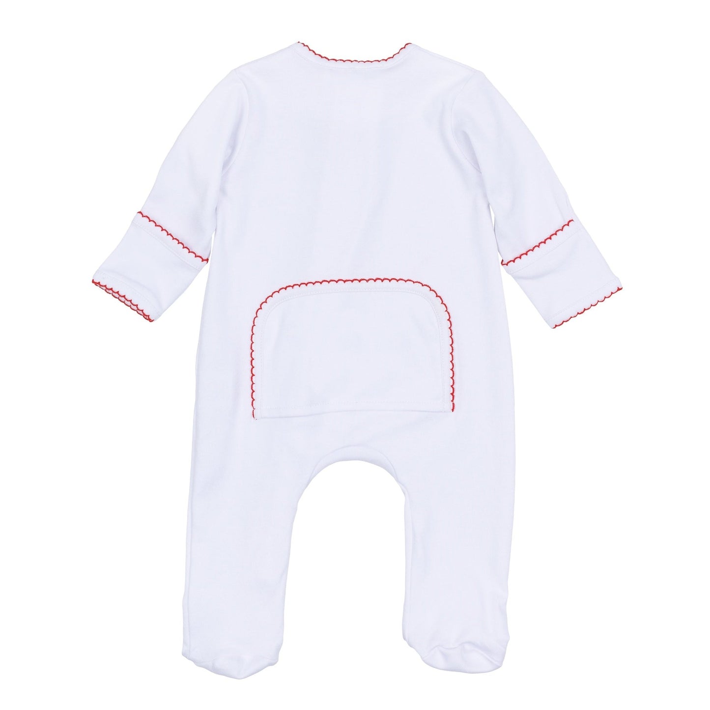 Red and White Essentials Zip Footie - Magnolia BabyFootie