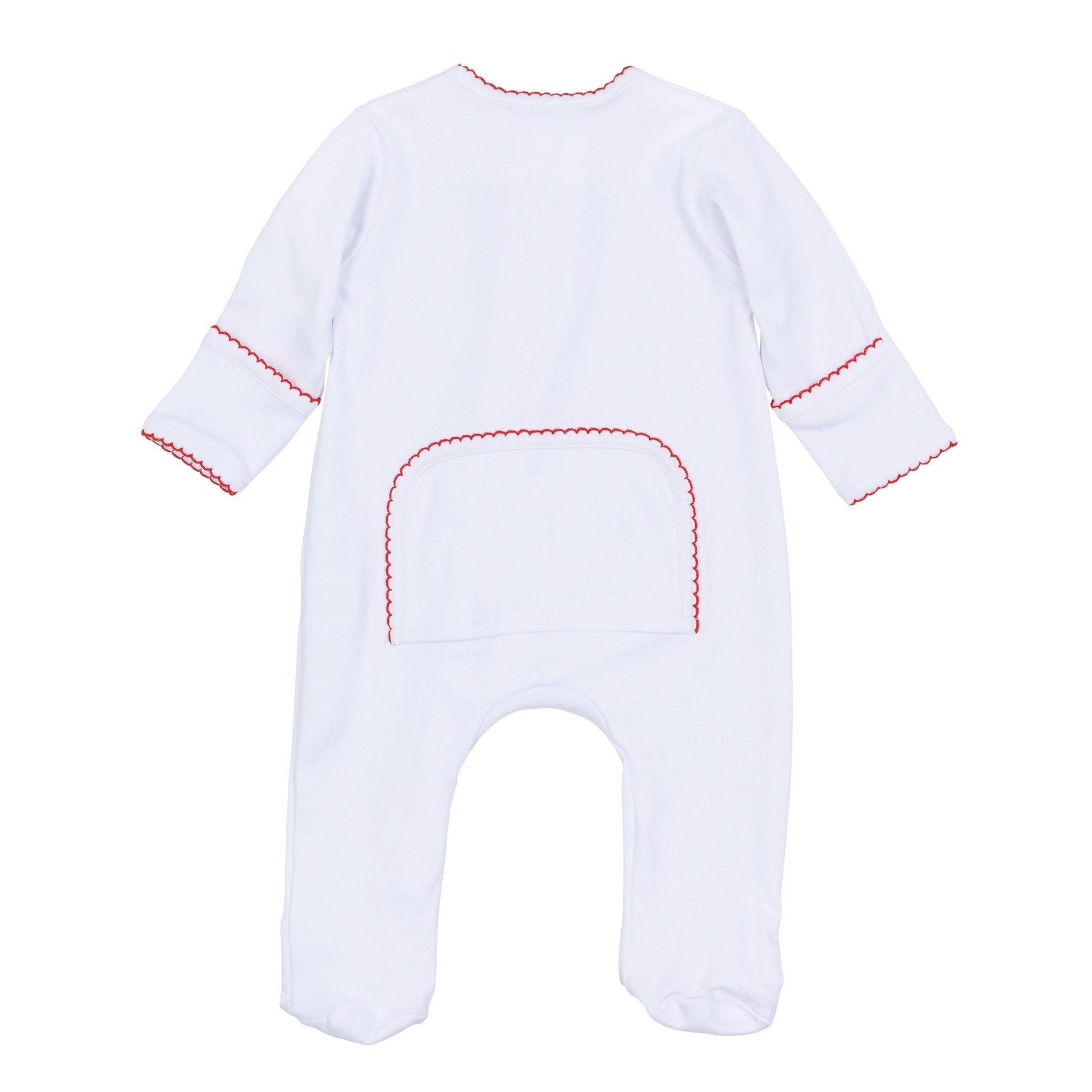 Red and White Essentials Zip Footie - Magnolia BabyFootie