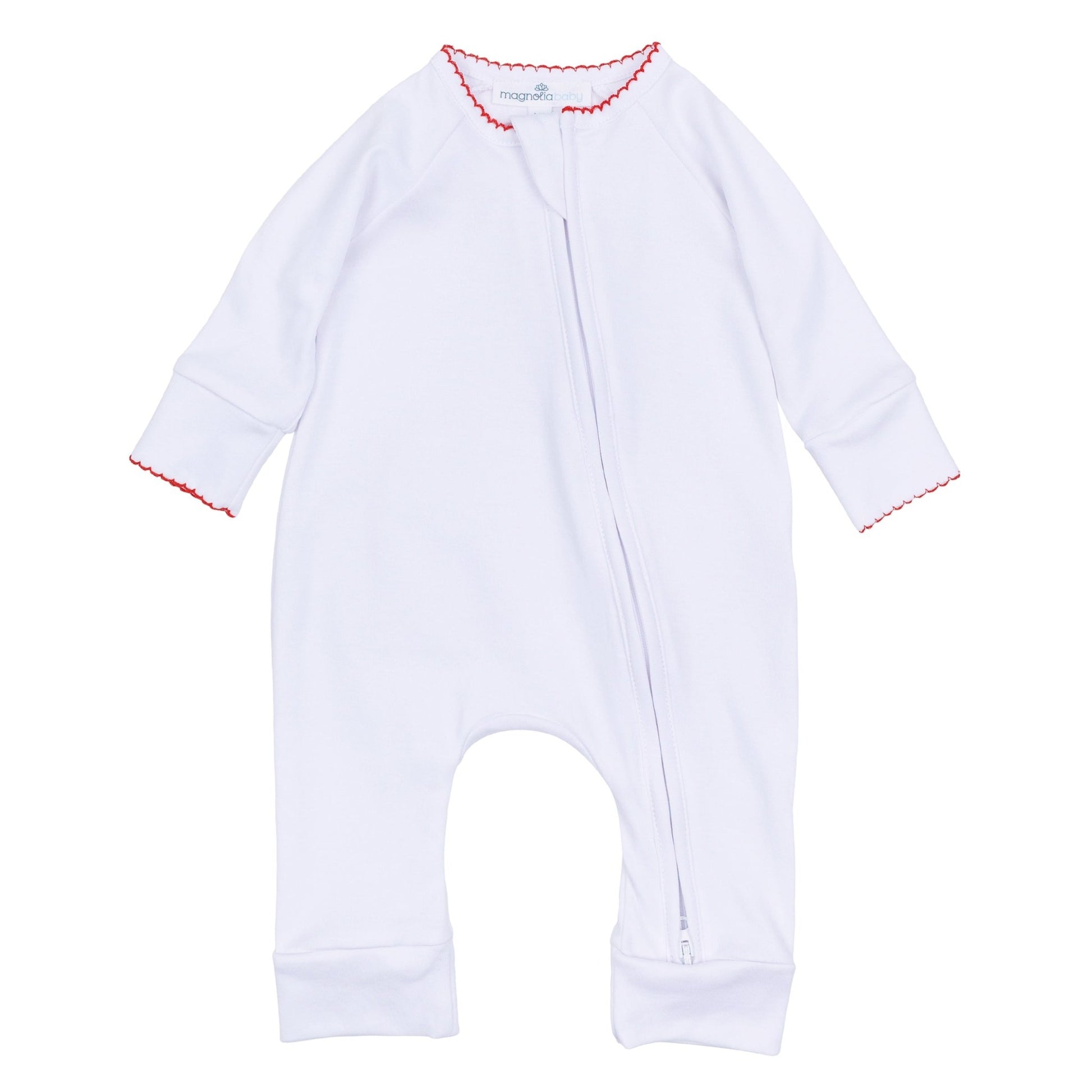 Red and White Essentials Zip Playsuit - Magnolia BabyPlaysuit