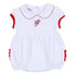 Red, White & Blue! Embroidered Collared Ruffle Bubble - Magnolia BabyBubble