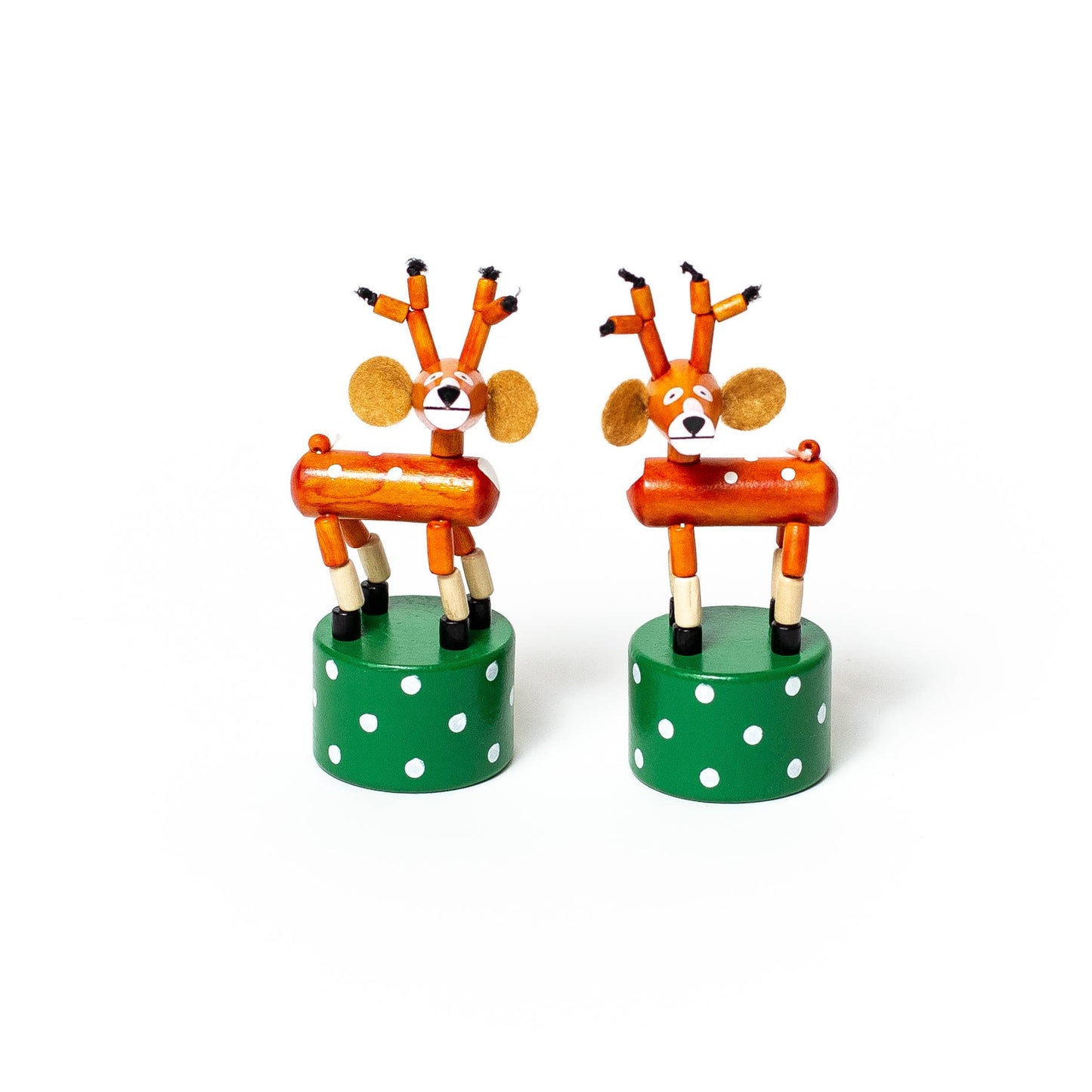 Santa & Reindeer Christmas Push Puppets - Magnolia BabyWooden Toy