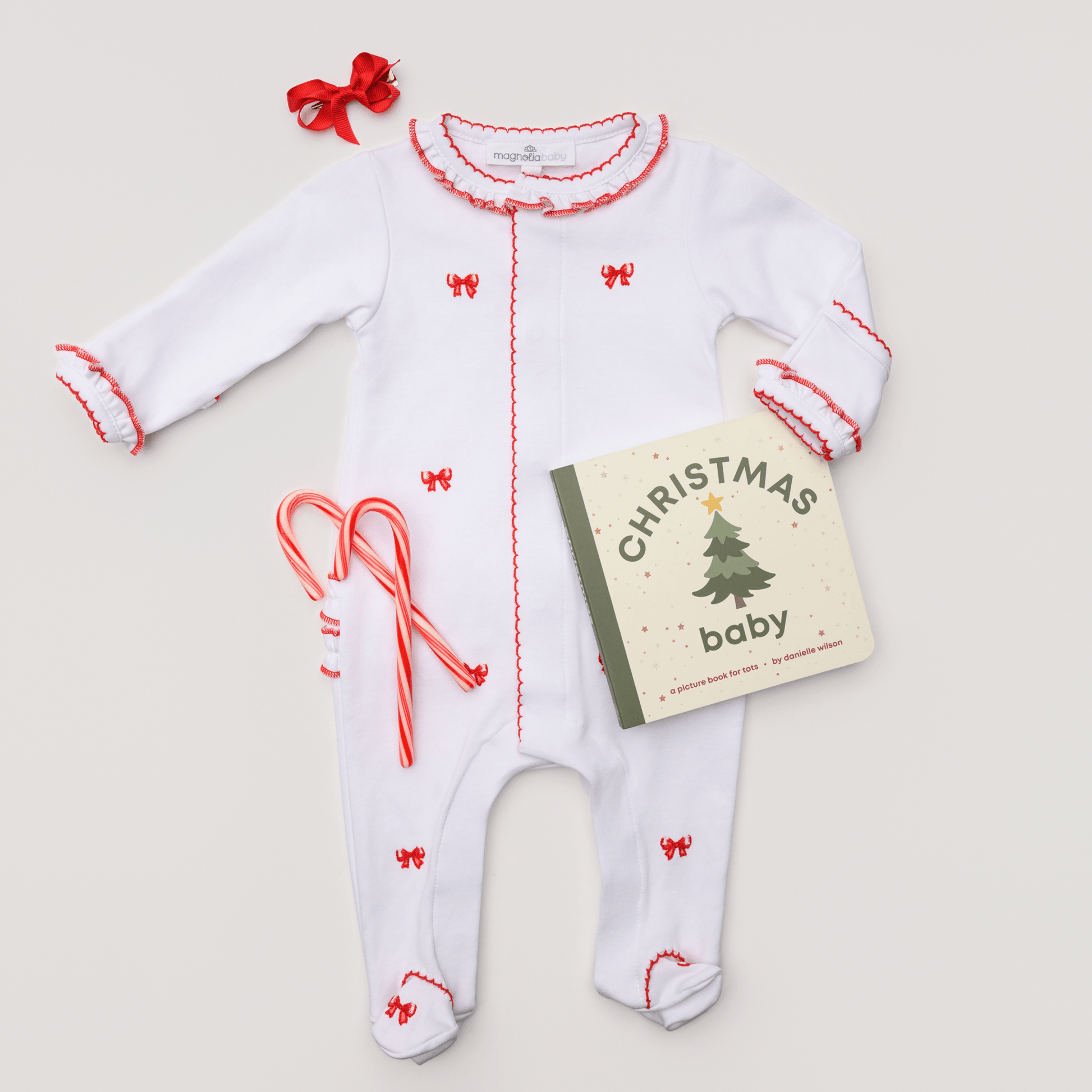 Scarlett Bows Christmas Footie Gift Set - Magnolia BabyGift Set