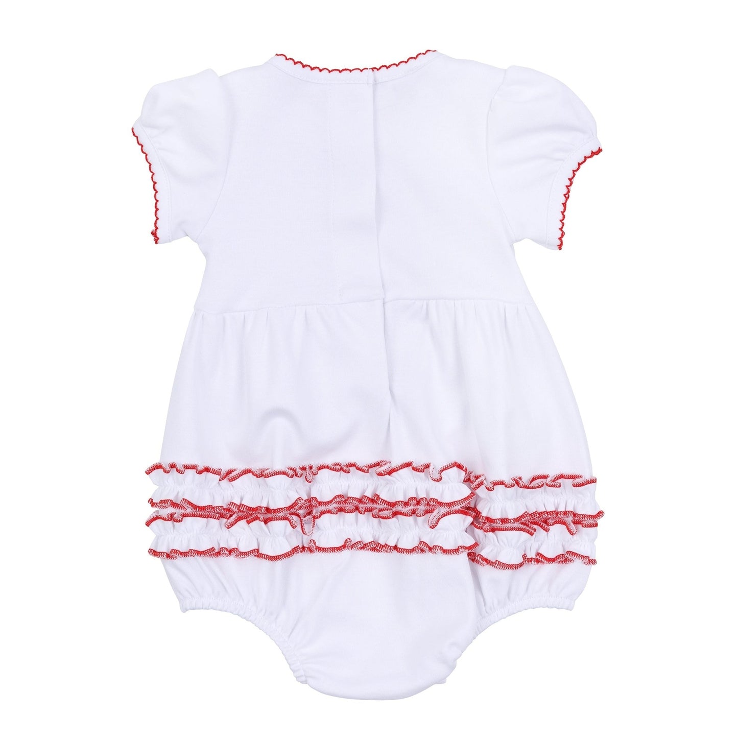 Scarlett Bows Embroidered Short Sleeve Bubble - Magnolia BabyBubble