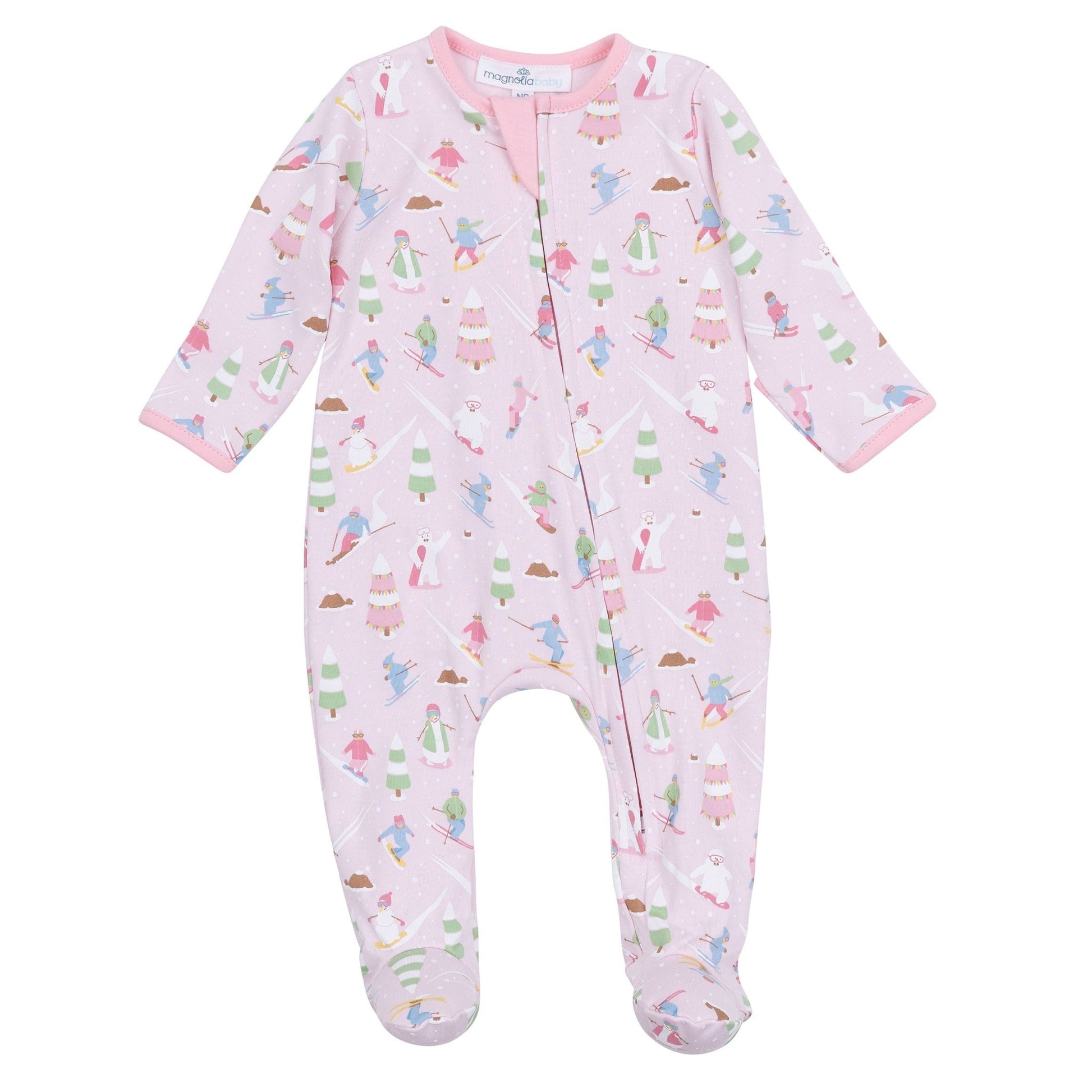 Ski Buddies Zip Footie - Pink - Magnolia BabyFootie