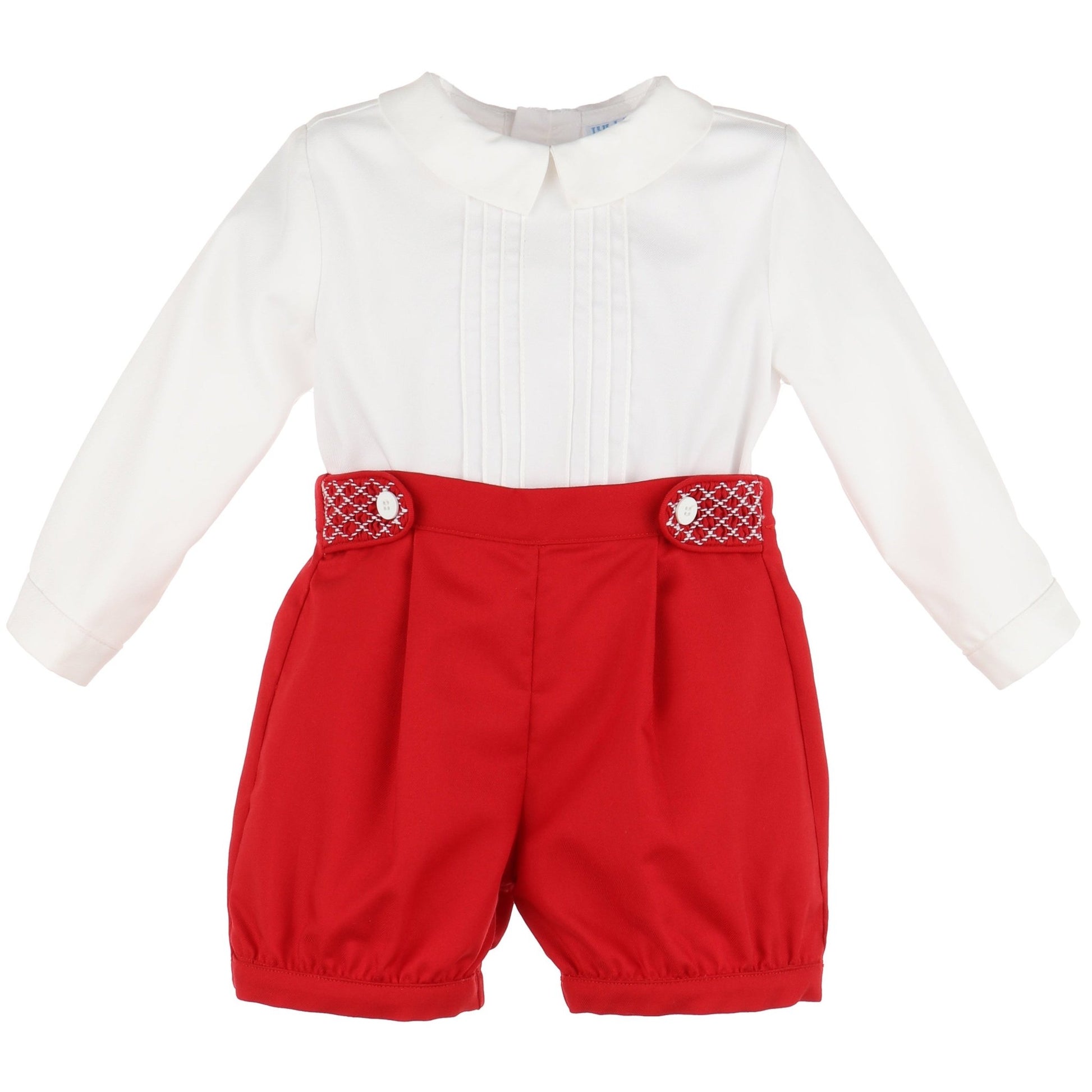 Smocked Tab Red Shorts Set - Magnolia BabyShort Set