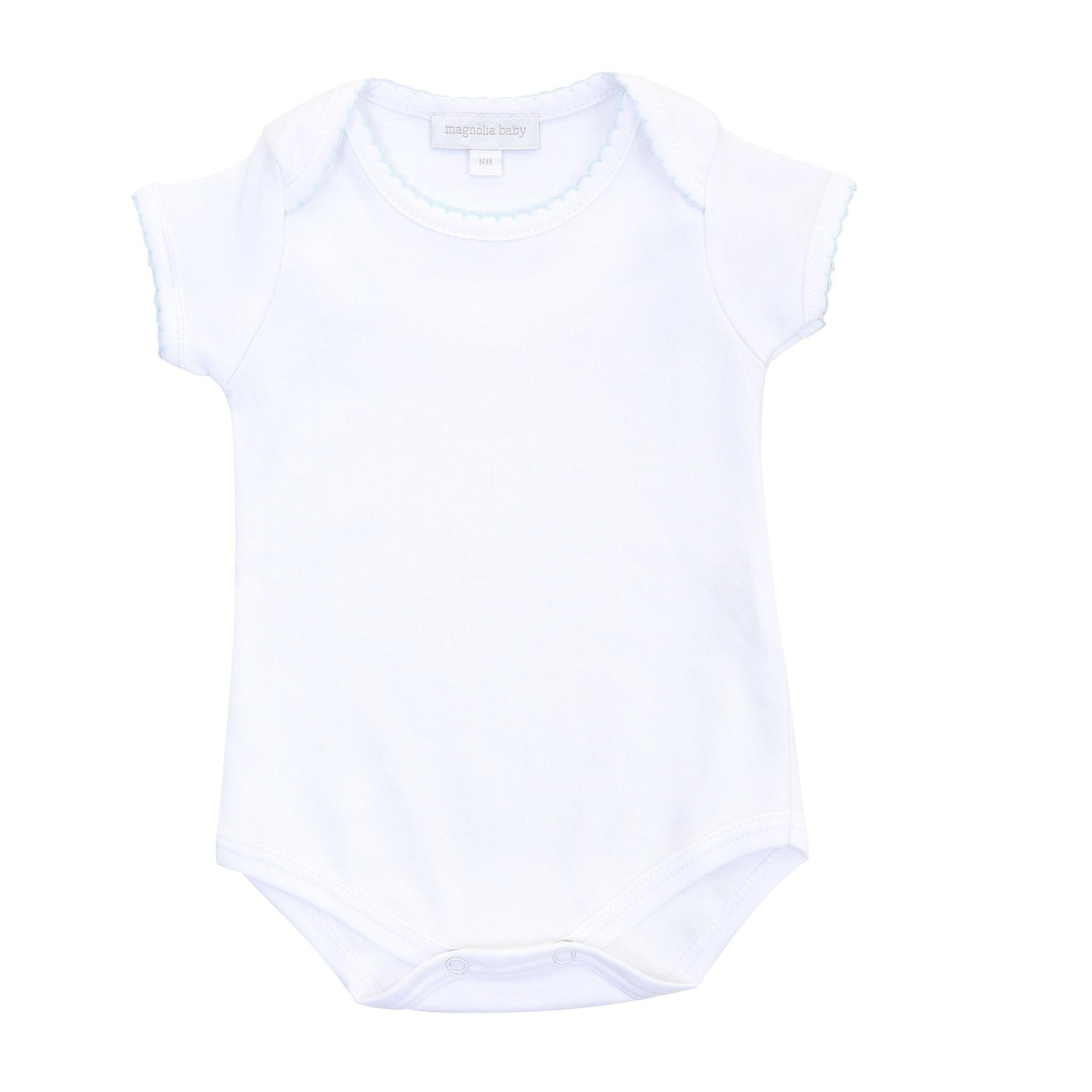 Solid Essentials White Blue Bodysuit - Magnolia BabyBodysuit