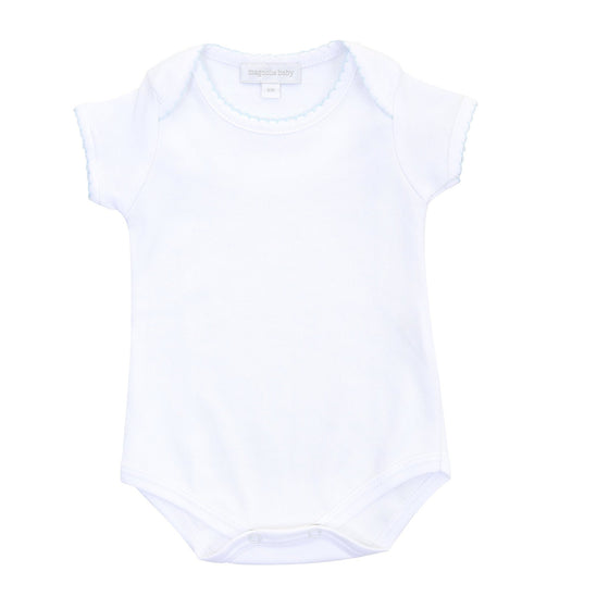 Solid Essentials White Blue Bodysuit - Magnolia BabyBodysuit
