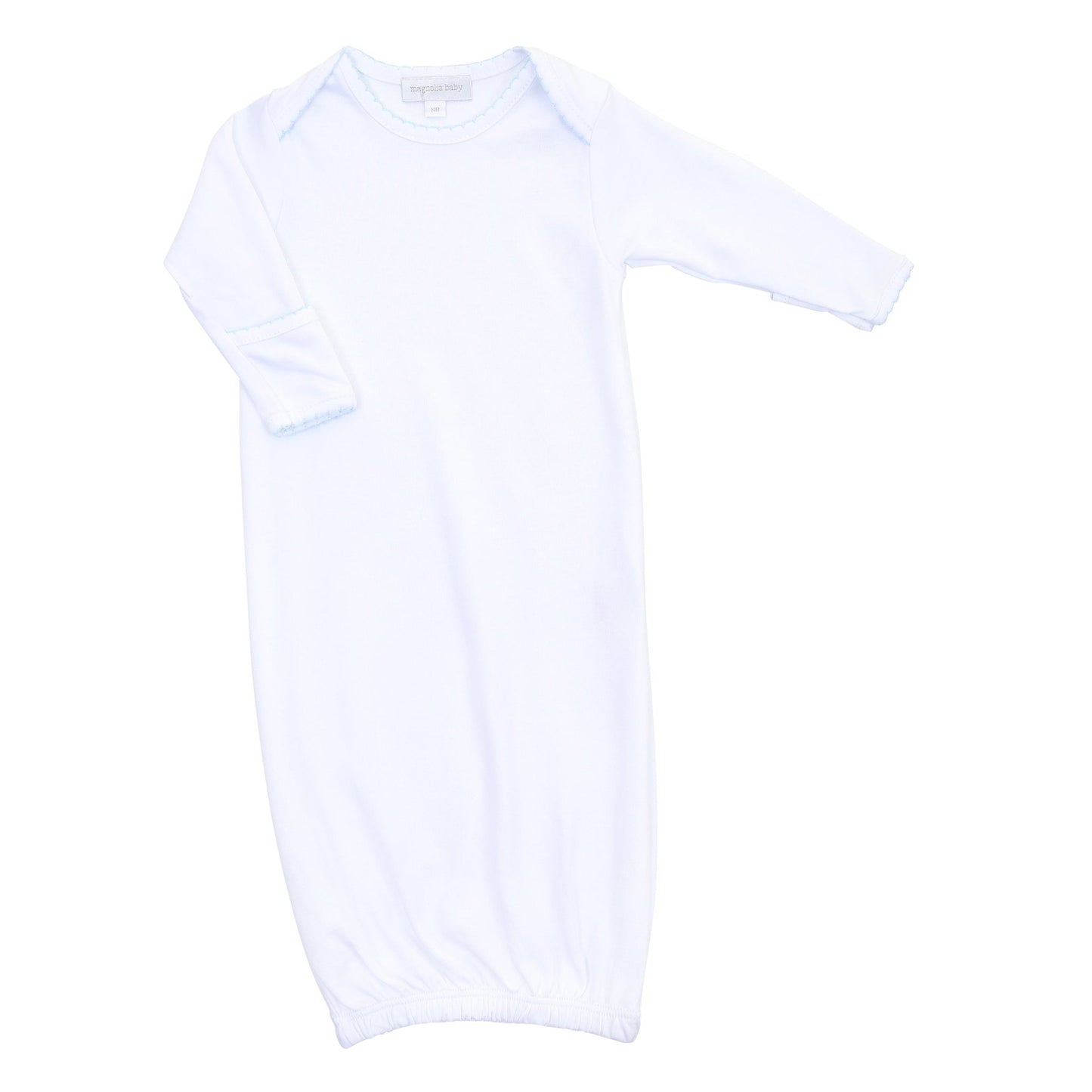 Solid Essentials White Blue Lap Gown - Magnolia BabyGown