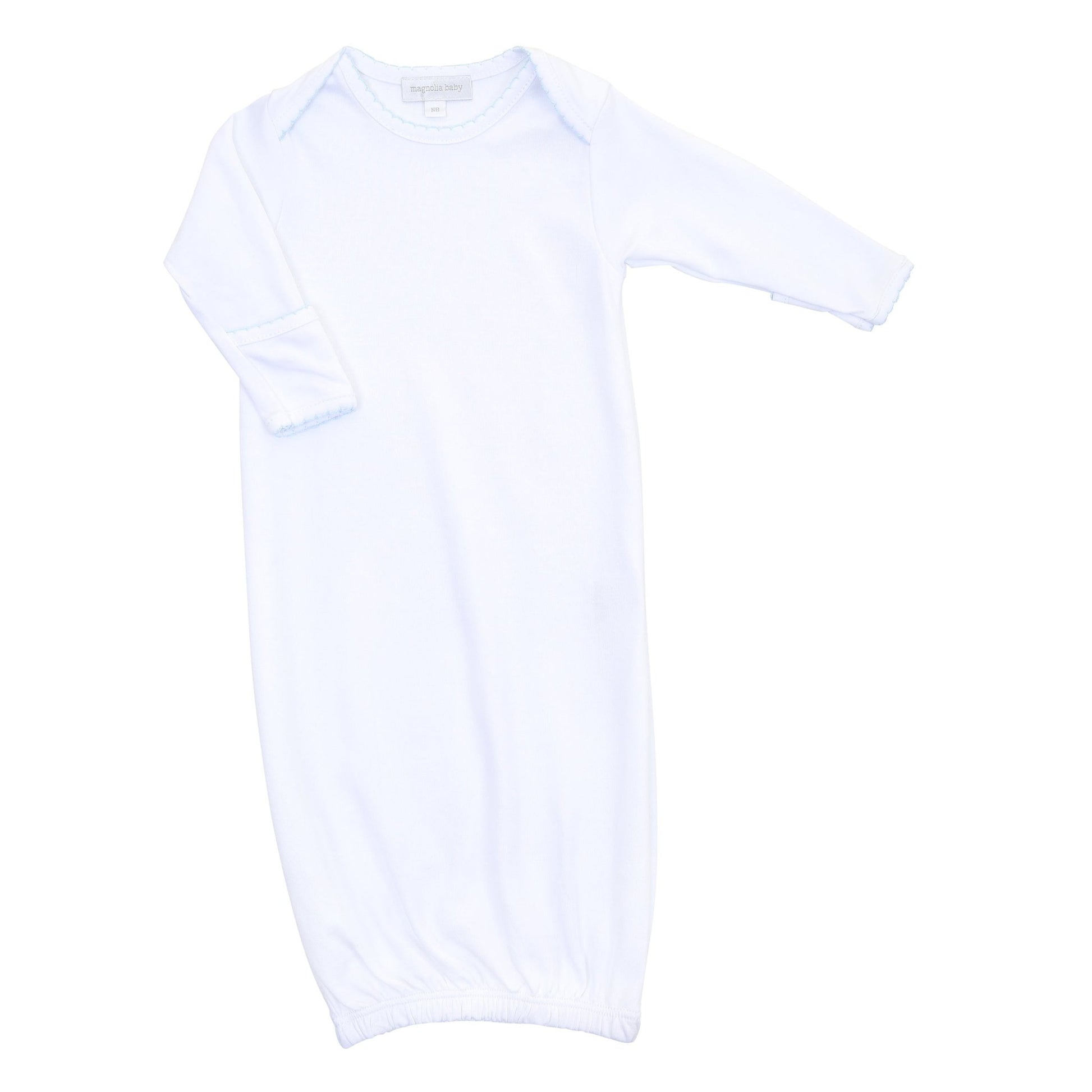 Solid Essentials White Blue Lap Gown - Magnolia BabyGown