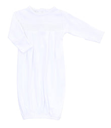  Solid Essentials White Smocked Gown - Magnolia BabyGown