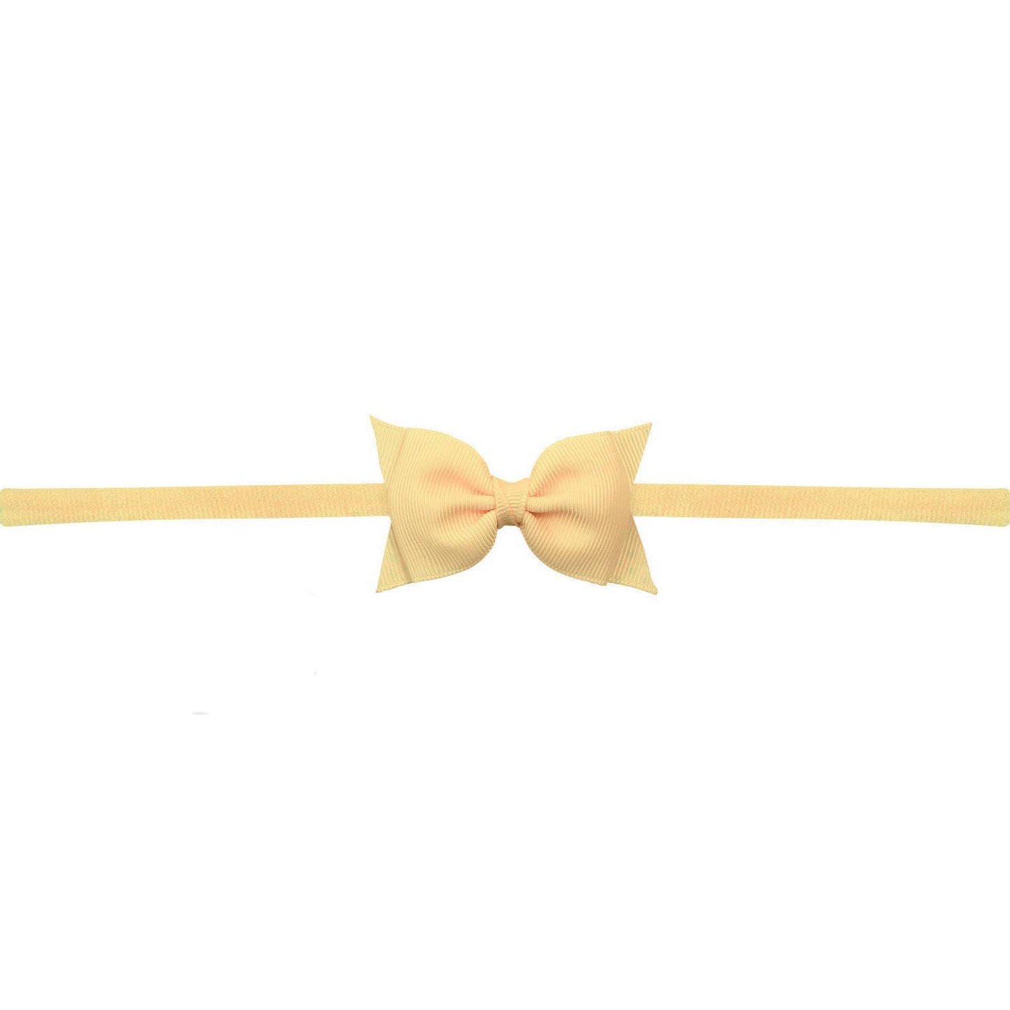 Sophia Baby Headband with Grosgrain Bow - Lemonade - Magnolia BabyHeadband
