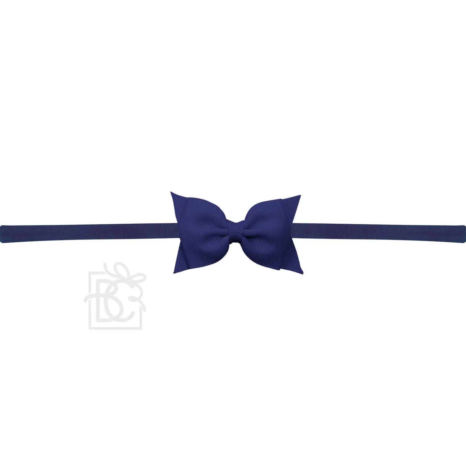 Sophia Baby Headband with Grosgrain Bow - Navy Blue - Magnolia BabyHeadband