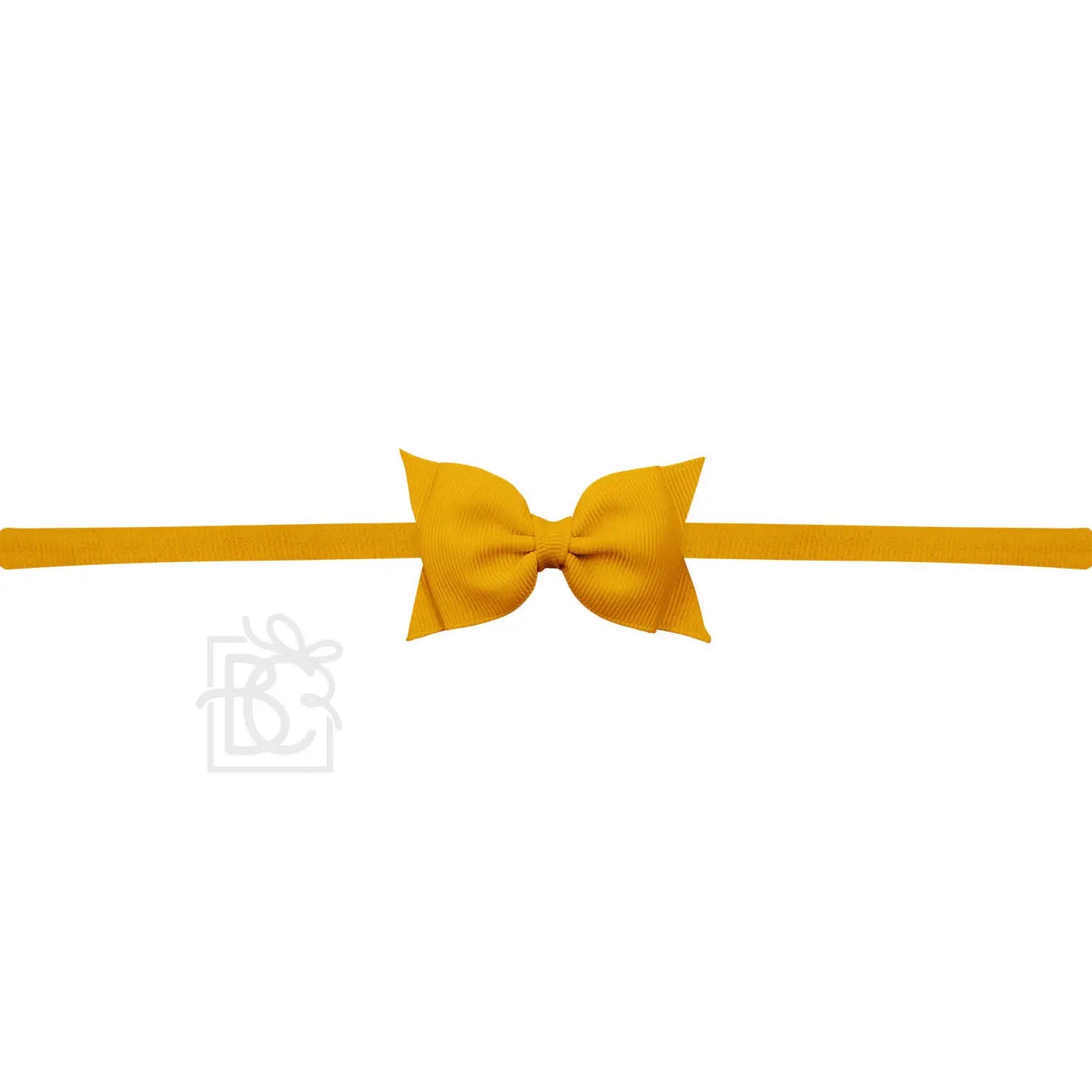 Sophia Baby Headband with Grosgrain Bow - Old Gold - Magnolia BabyHeadband