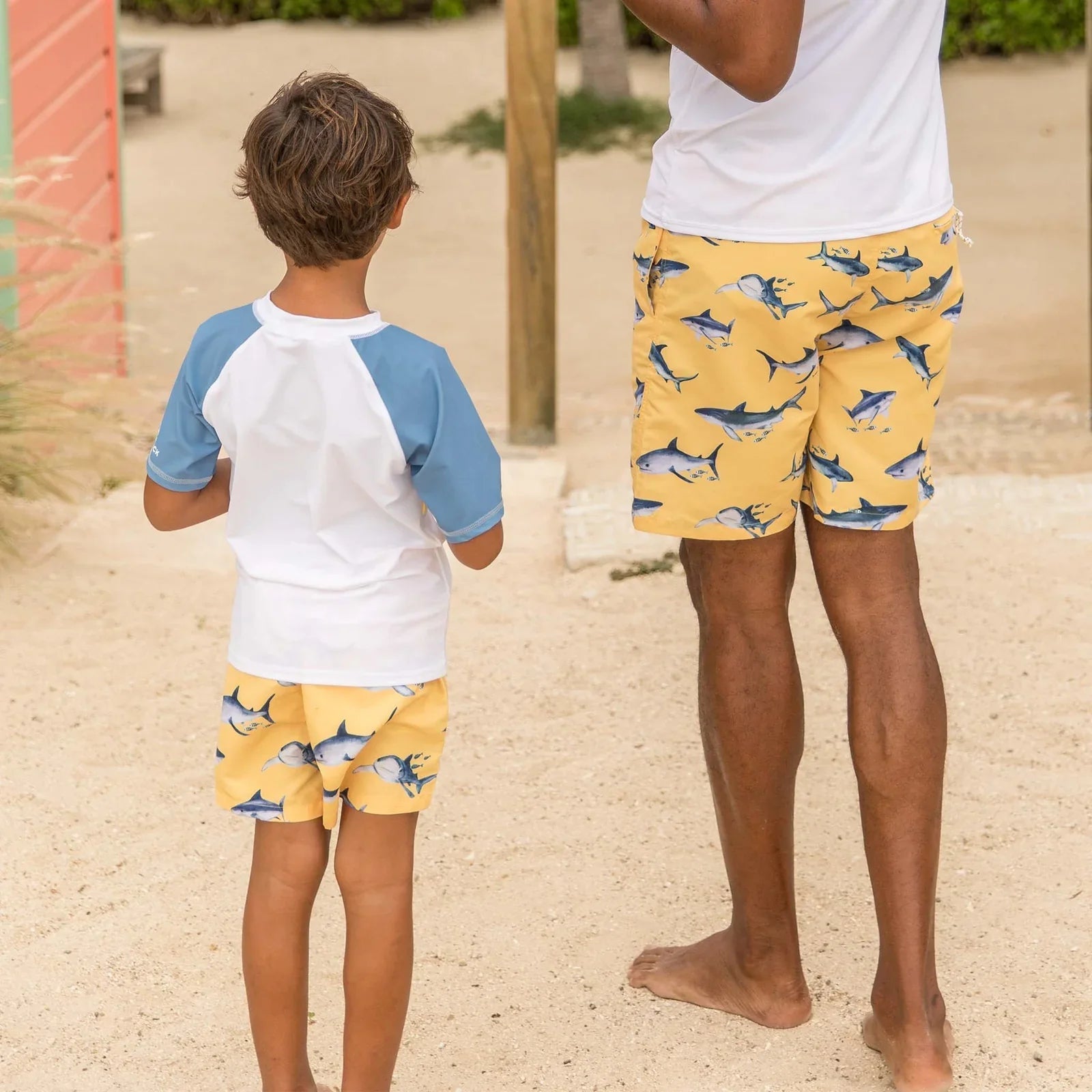 Sunrise Shark Board Shorts - Magnolia BabySwim Trunks
