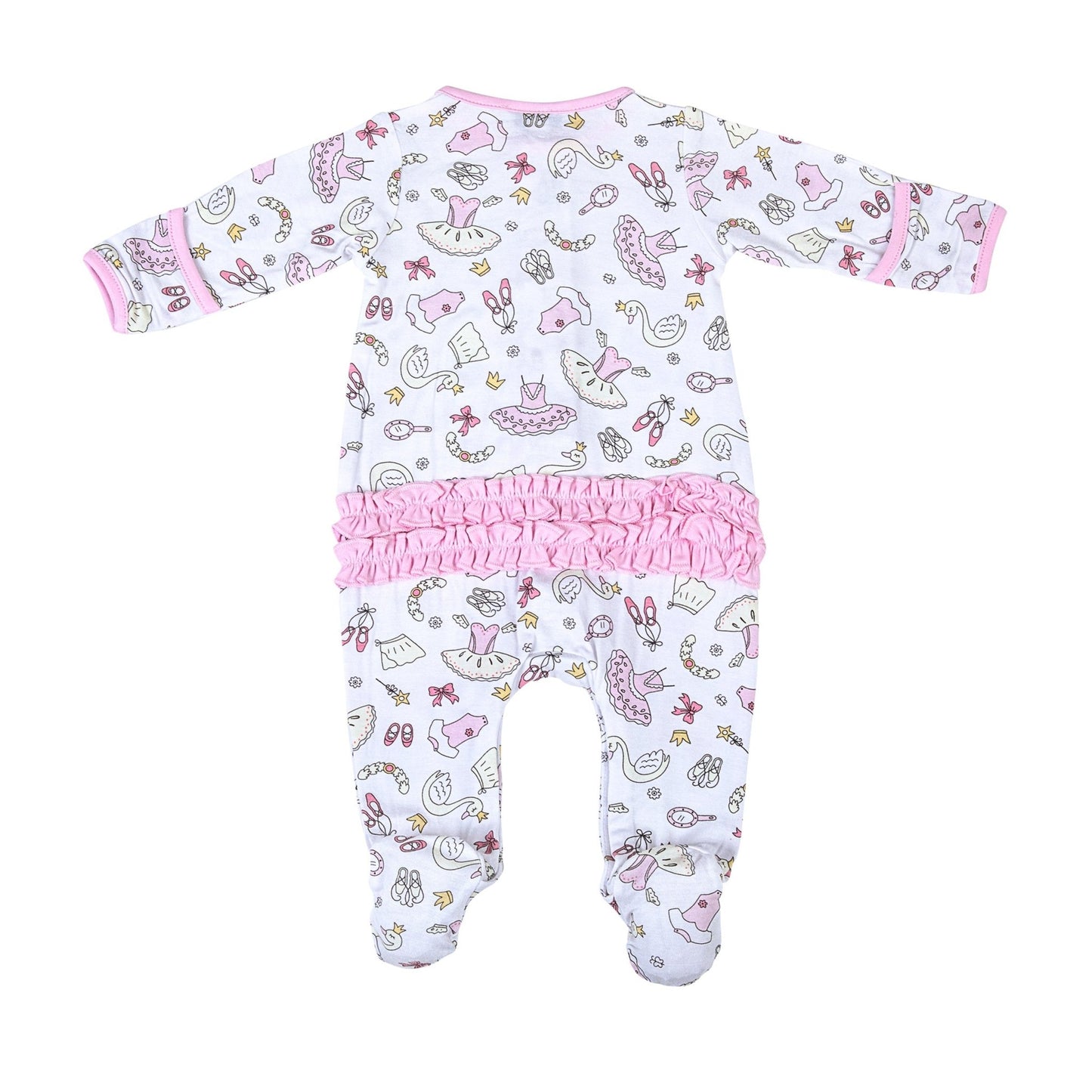 Swan Lake Ruffle Footie - Magnolia BabyFootie