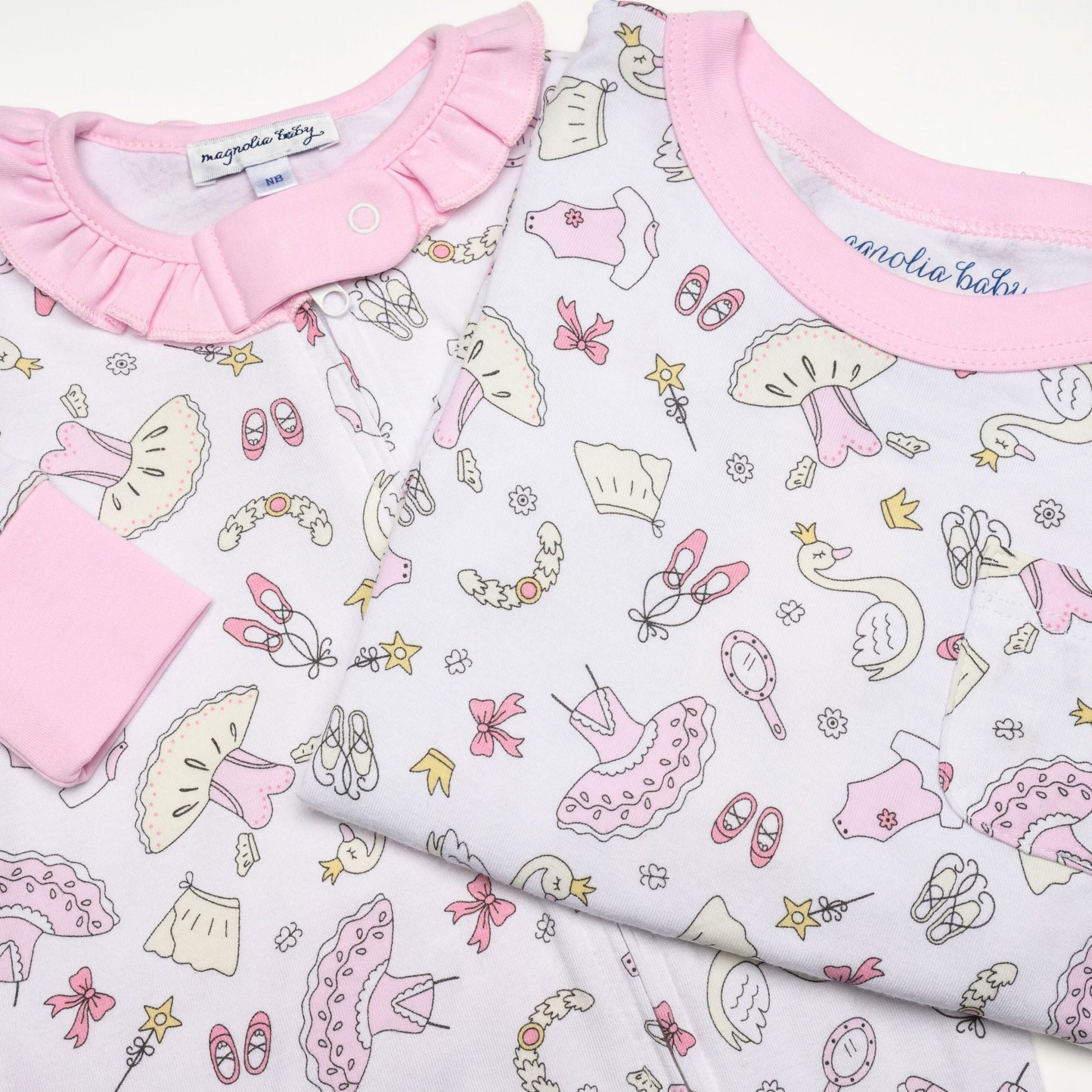 Swan Lake Zip Footie - Magnolia BabyFootie
